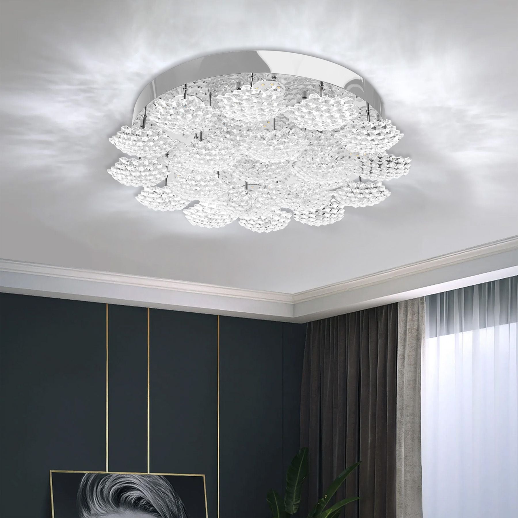 Plafon Led Kryształowy Ms014-c Chrome  8