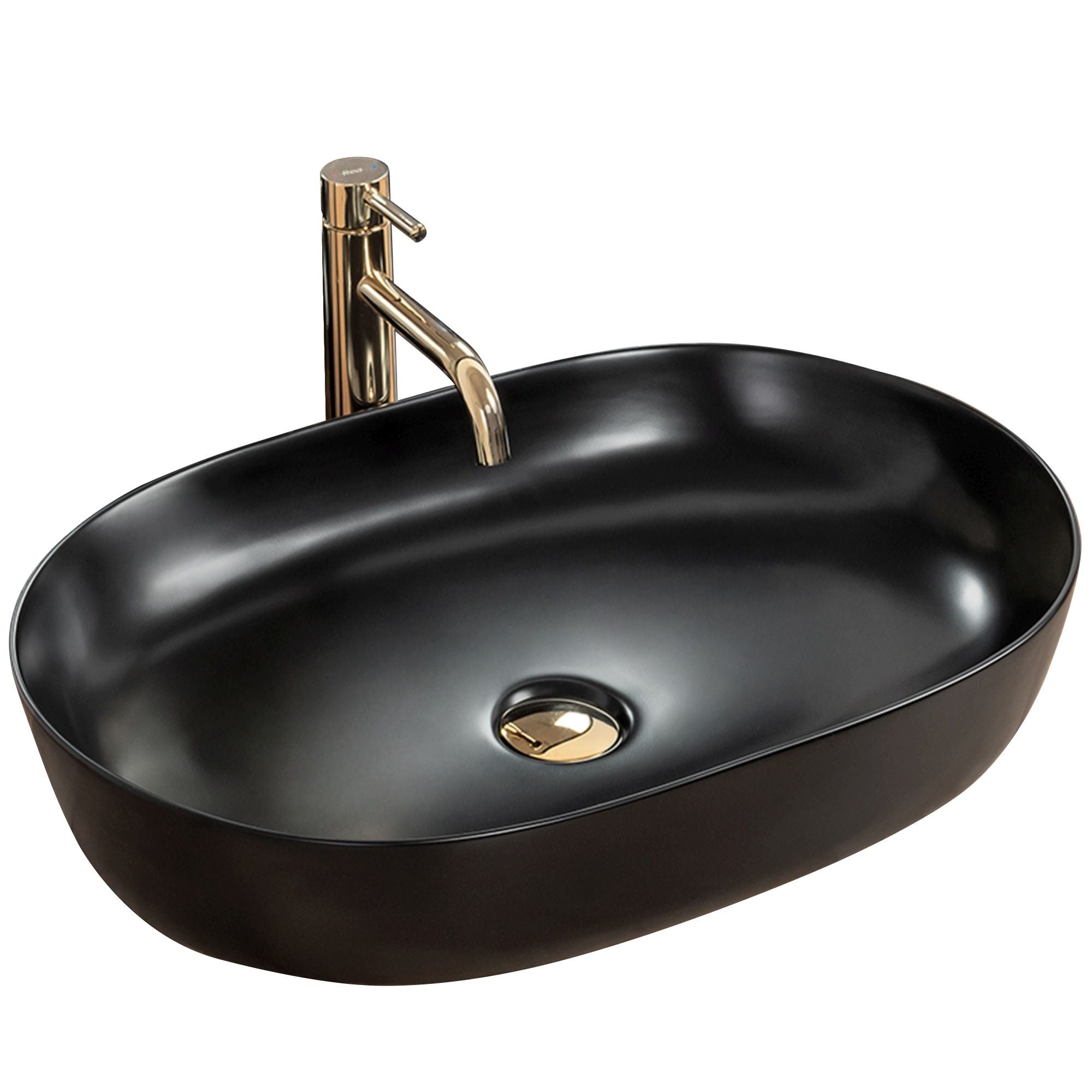 Umywalka Nablatowa Rea Cleo 61 Black Mat