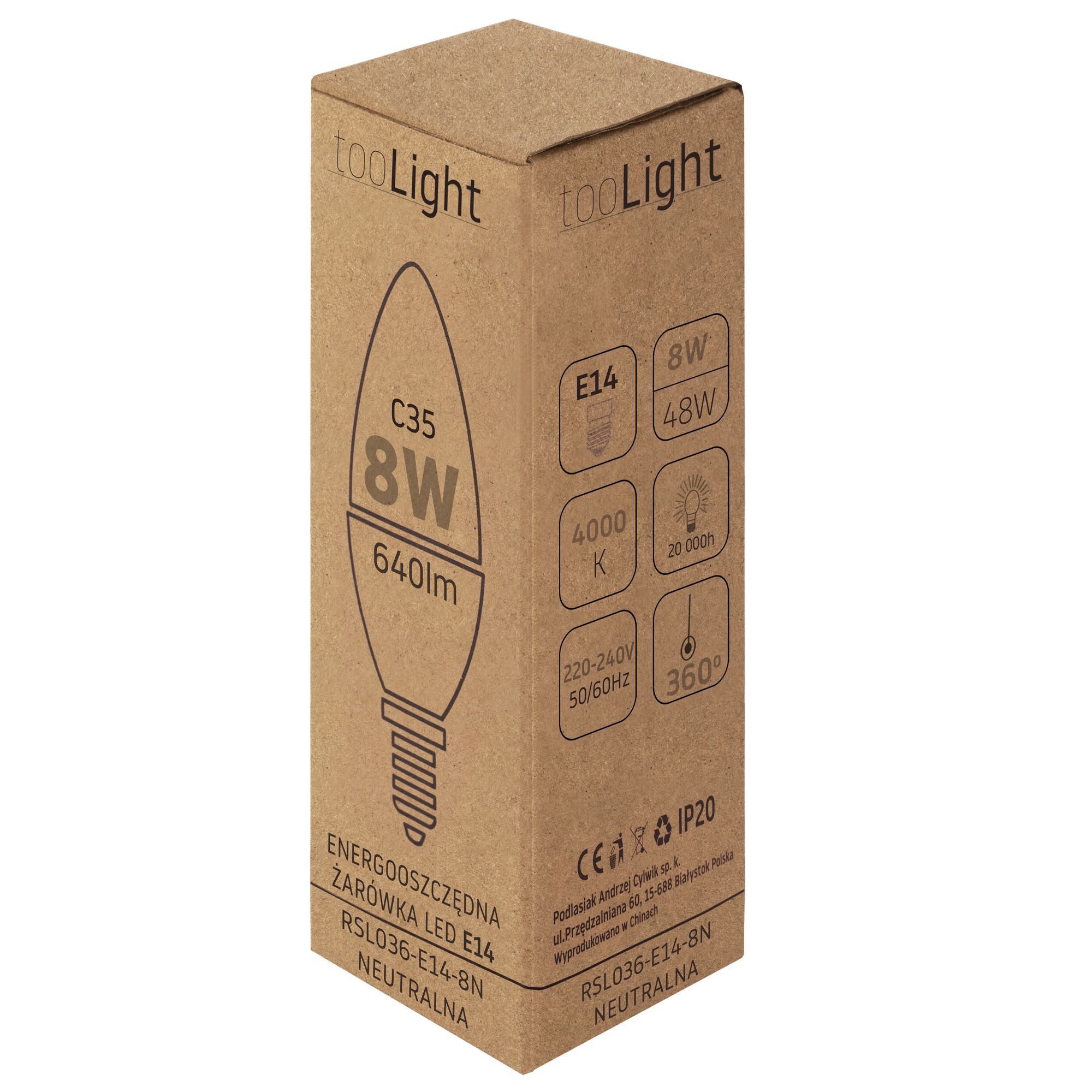 Żarówka LED Neutralna E-14 8W RSL036