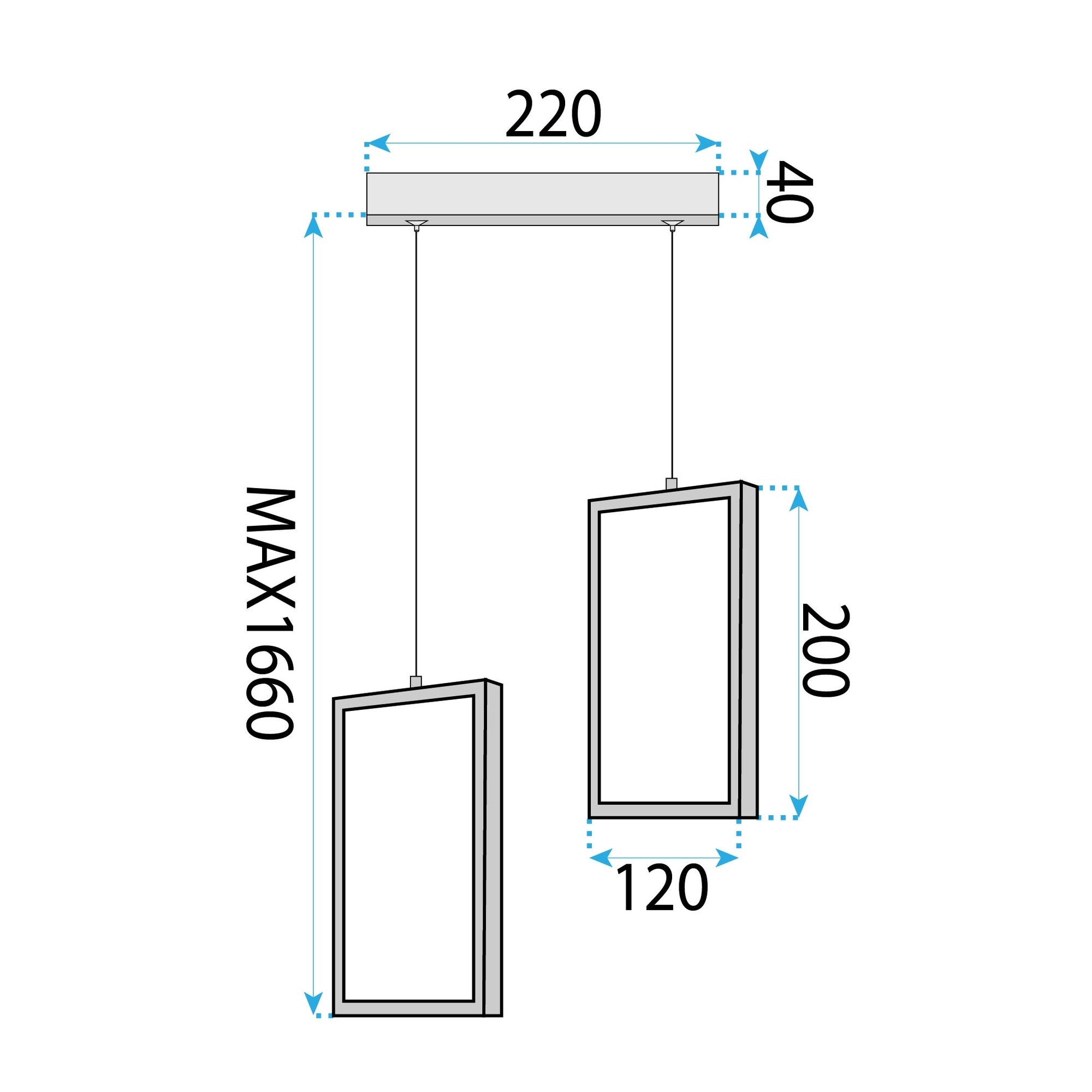 Lampa Sufitowa Wisząca Led Lhj085-2cp Czarna  7