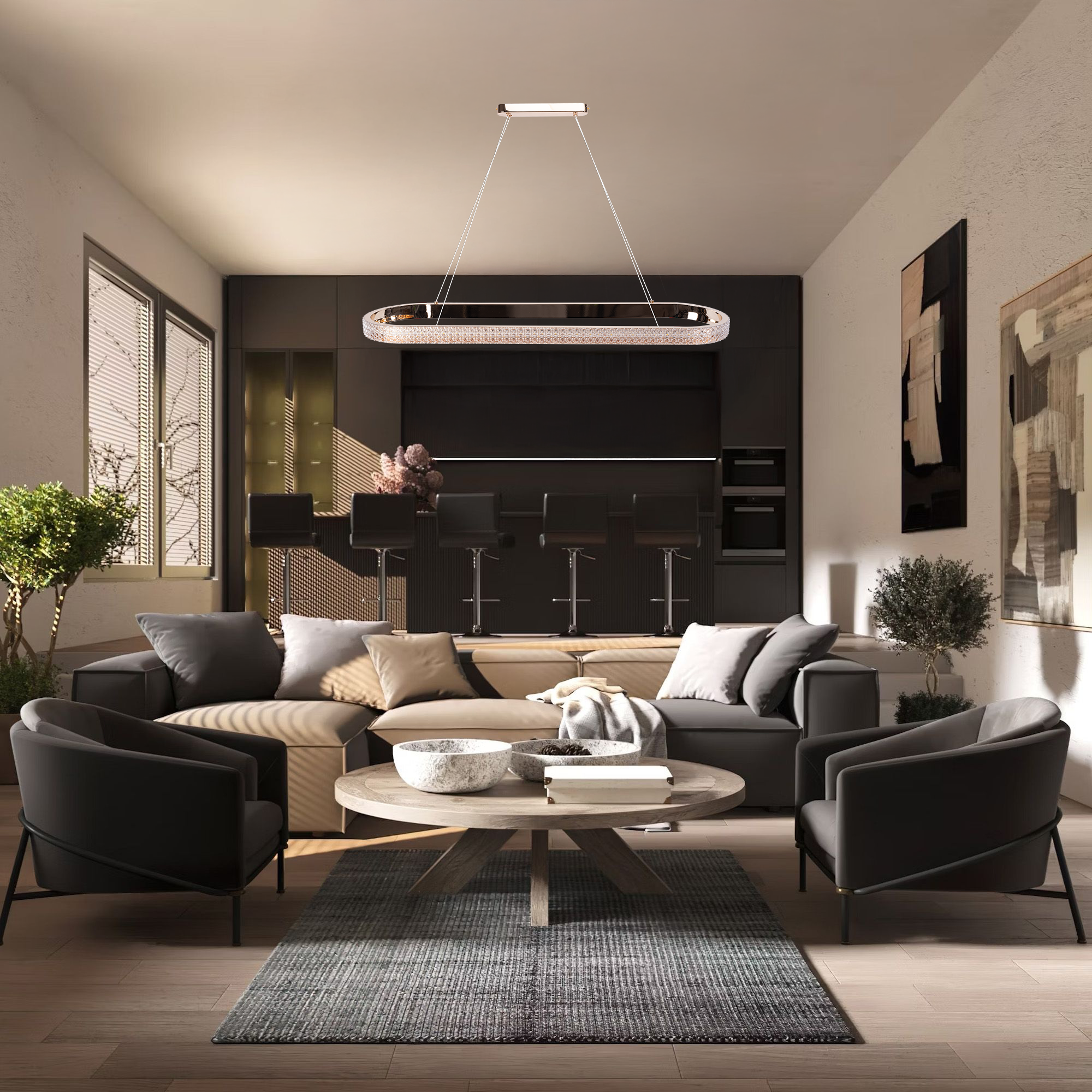 Lampa Wisząca Led App1751-cp Złota 90 Cm  4