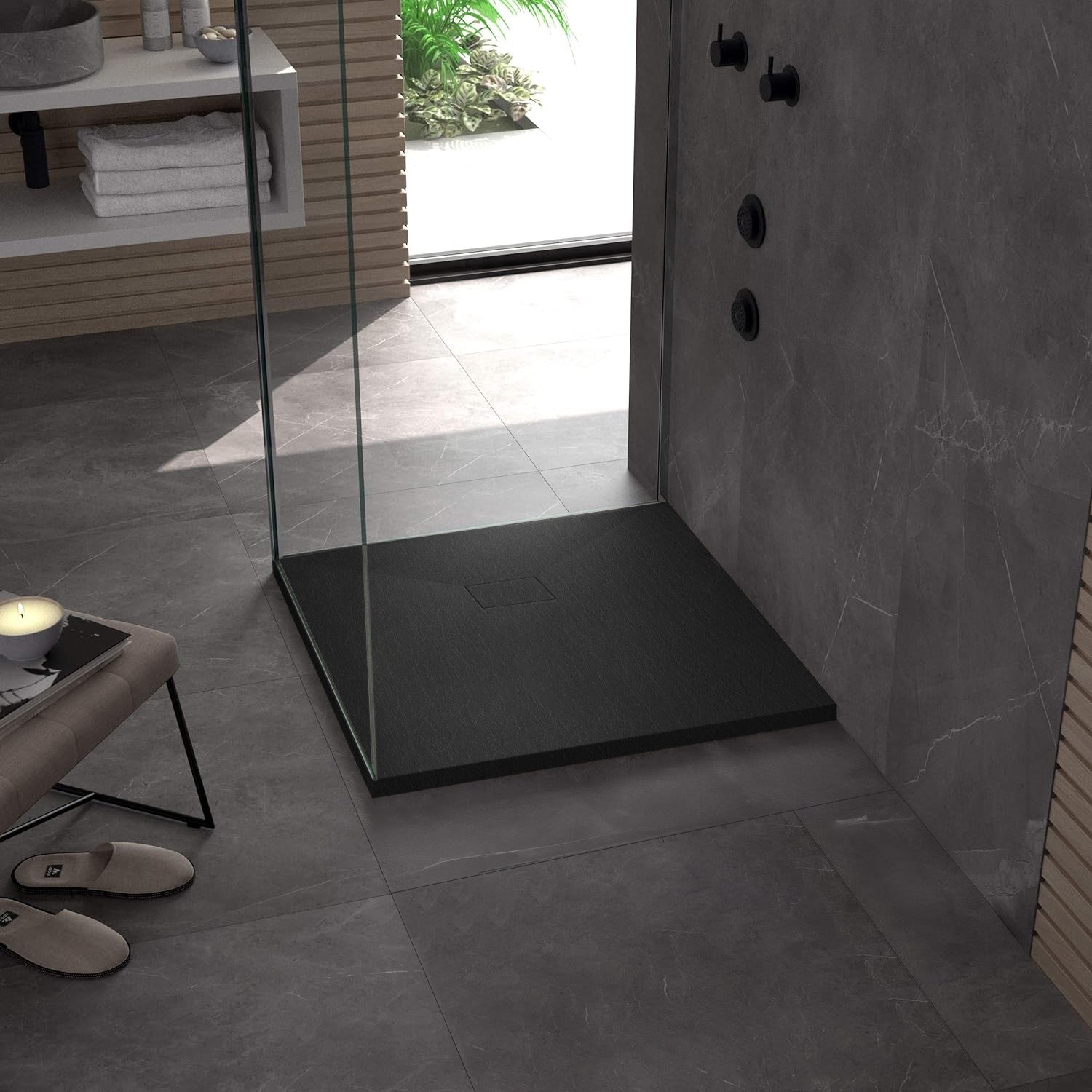 Brodzik Prysznicowy Magnum Black 90x90  4