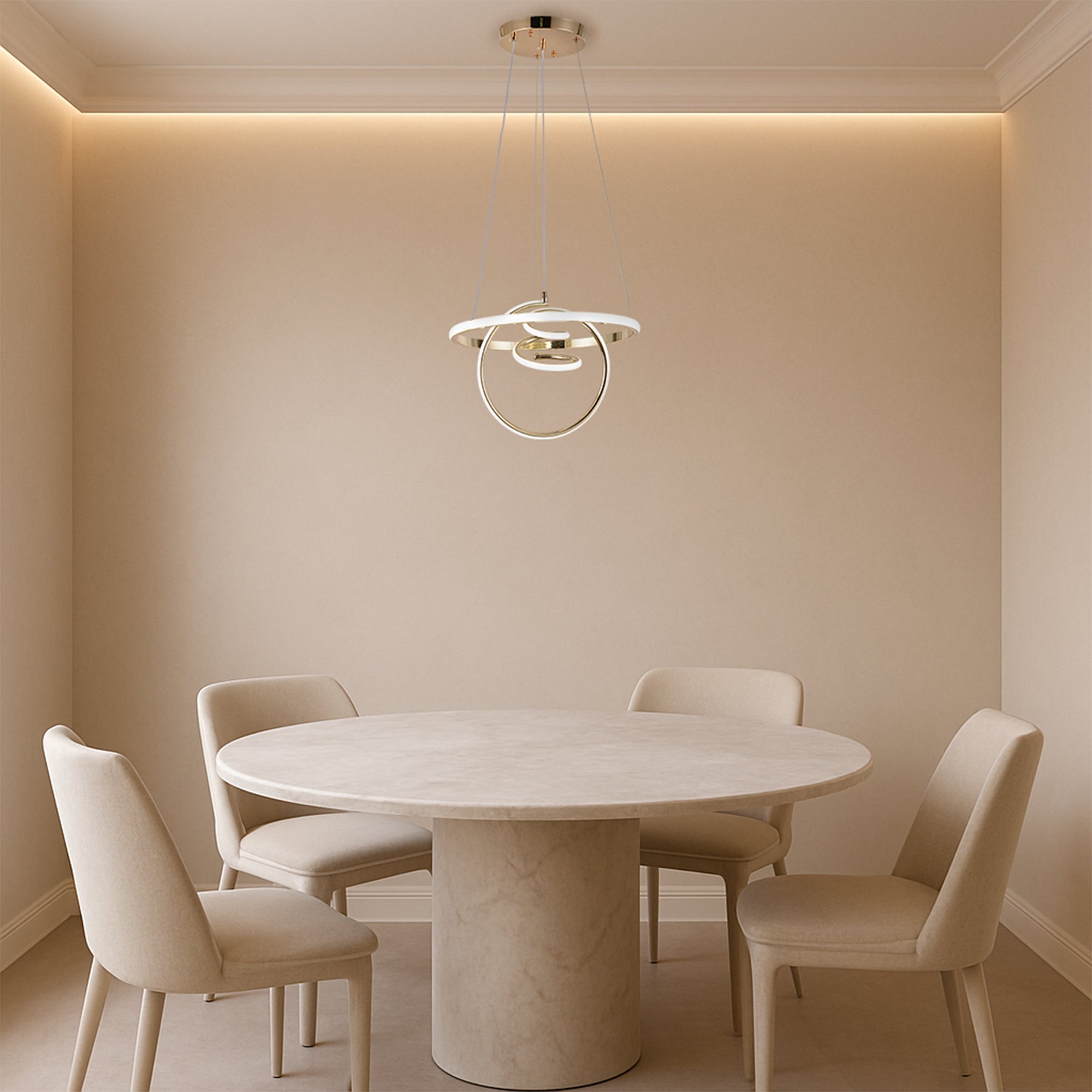 Lampa Wisząca Led G066-cp Złota  3