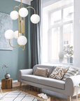 Lampa Ścienna Kinkiet Szklana Kula APP1009-1W Złota