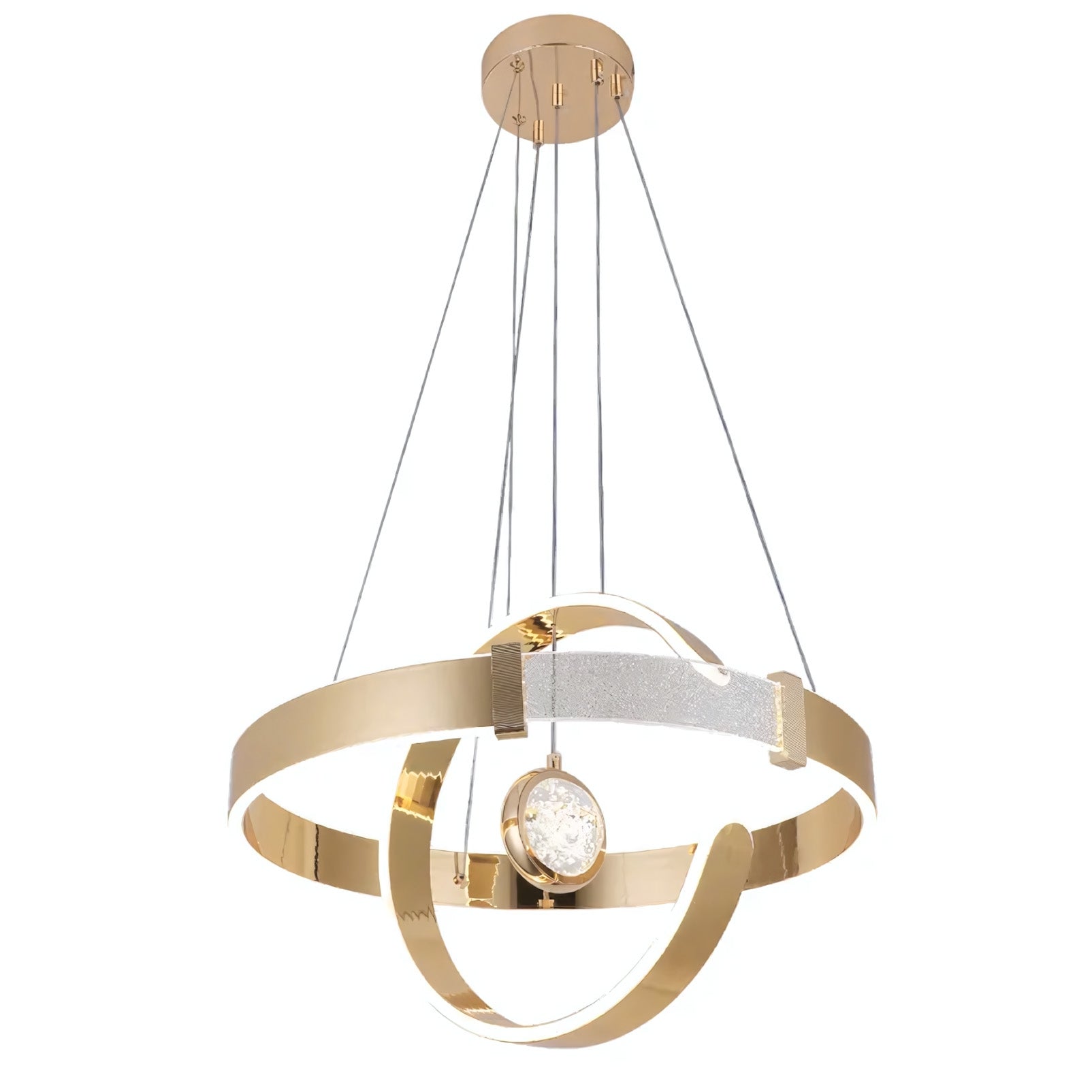 Lampa Sufitowa Wisząca Led Lhj060-cp Złota  1