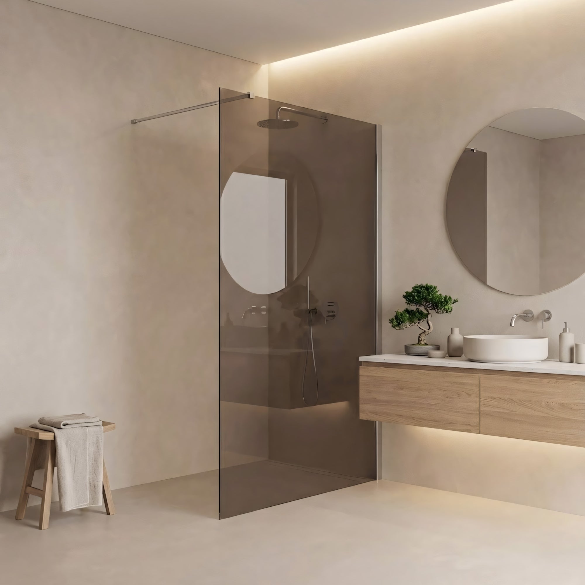 Kabina prysznicowa Walk-In Rea Flexi Brown / Chrome 80  4