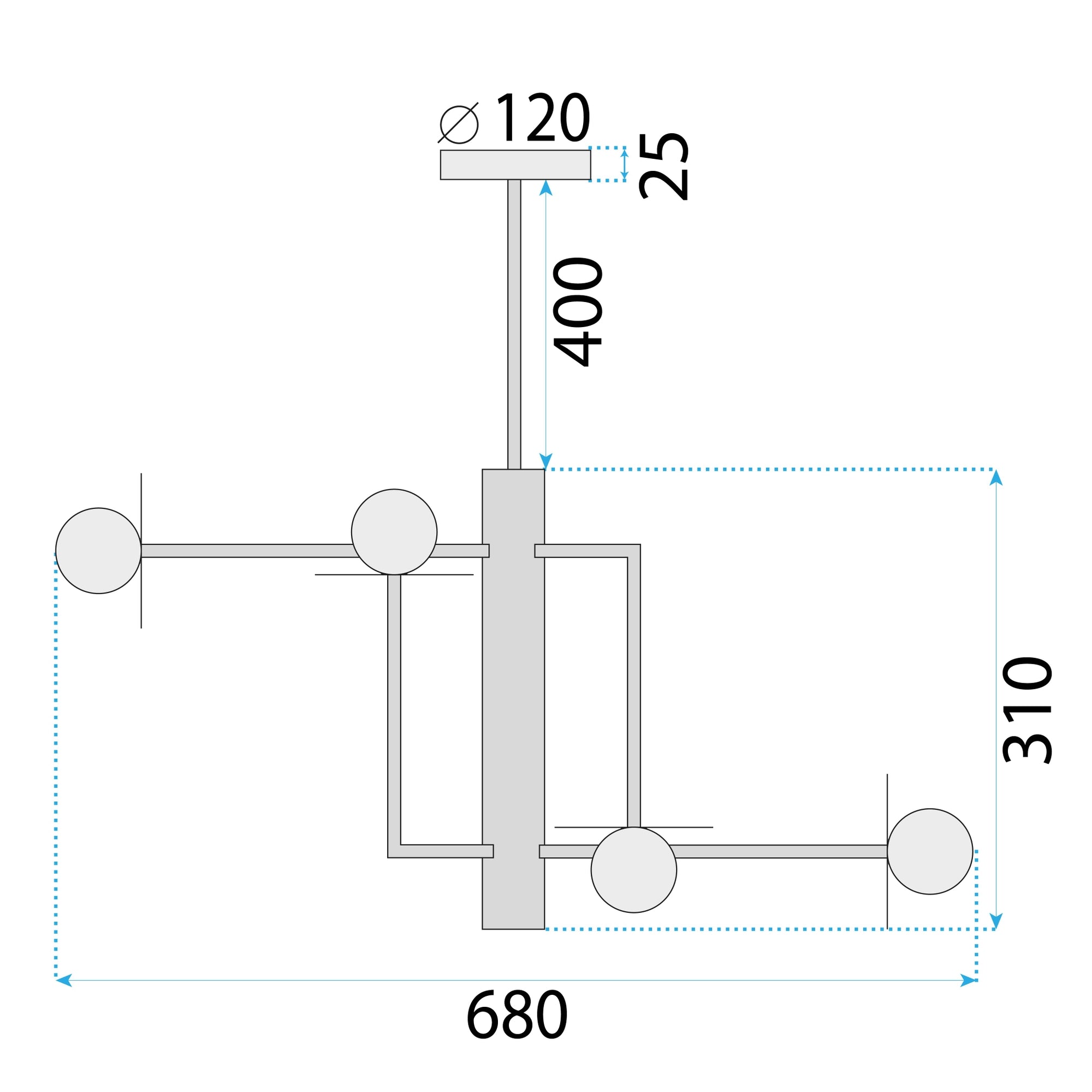 Lampa Wisząca APP1668-6CP Black  6