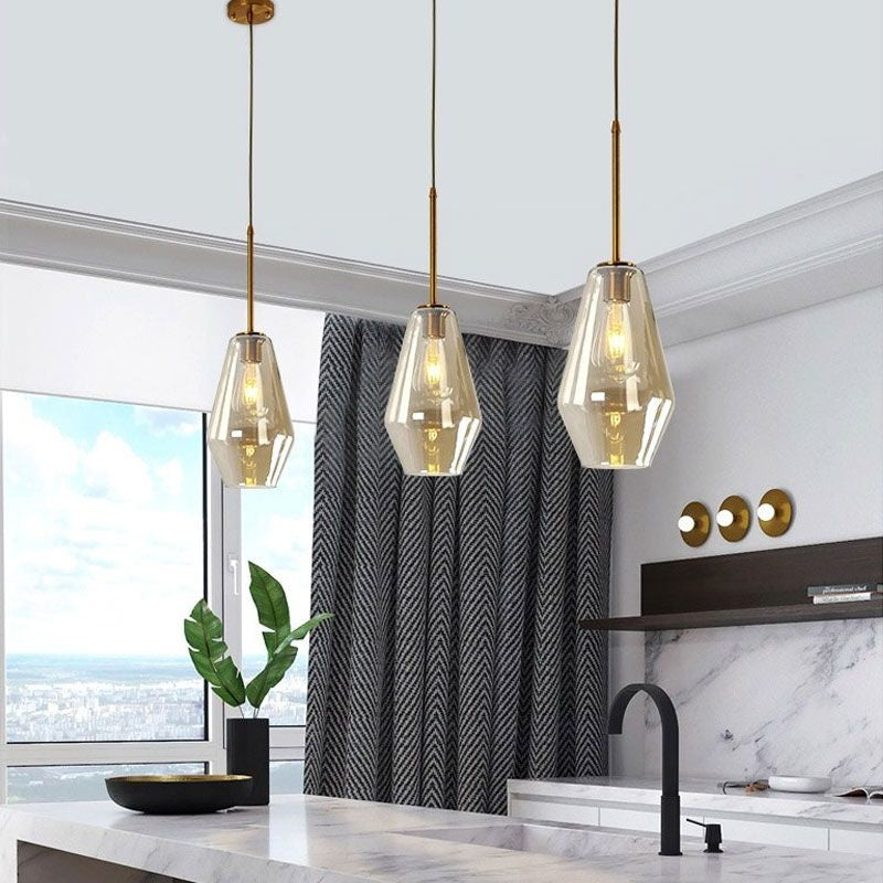 Lampa sufitowa szklana APP439-1CP Amber  5