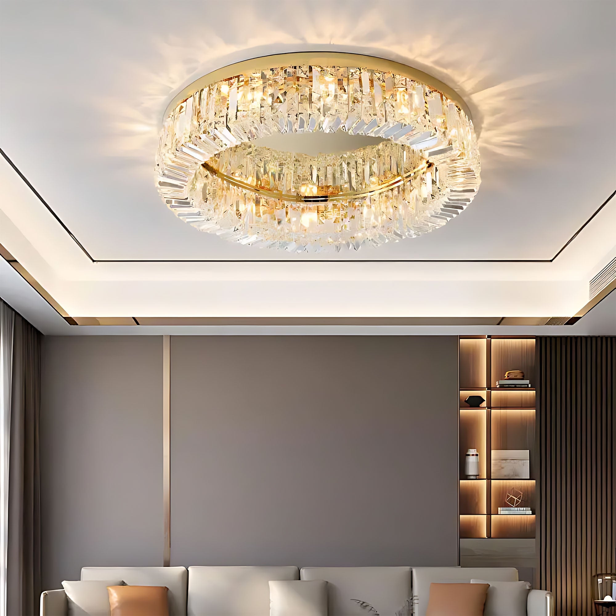 Lampa Kryształowa Plafon APP1729-8C 60 Cm Złota  8