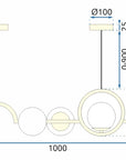 Lampa Wisząca APP1023-5CP Złota