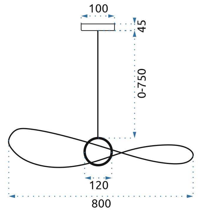 LAMPA WISZĄCA AŻUROWA LED 80cm APP652-1CP