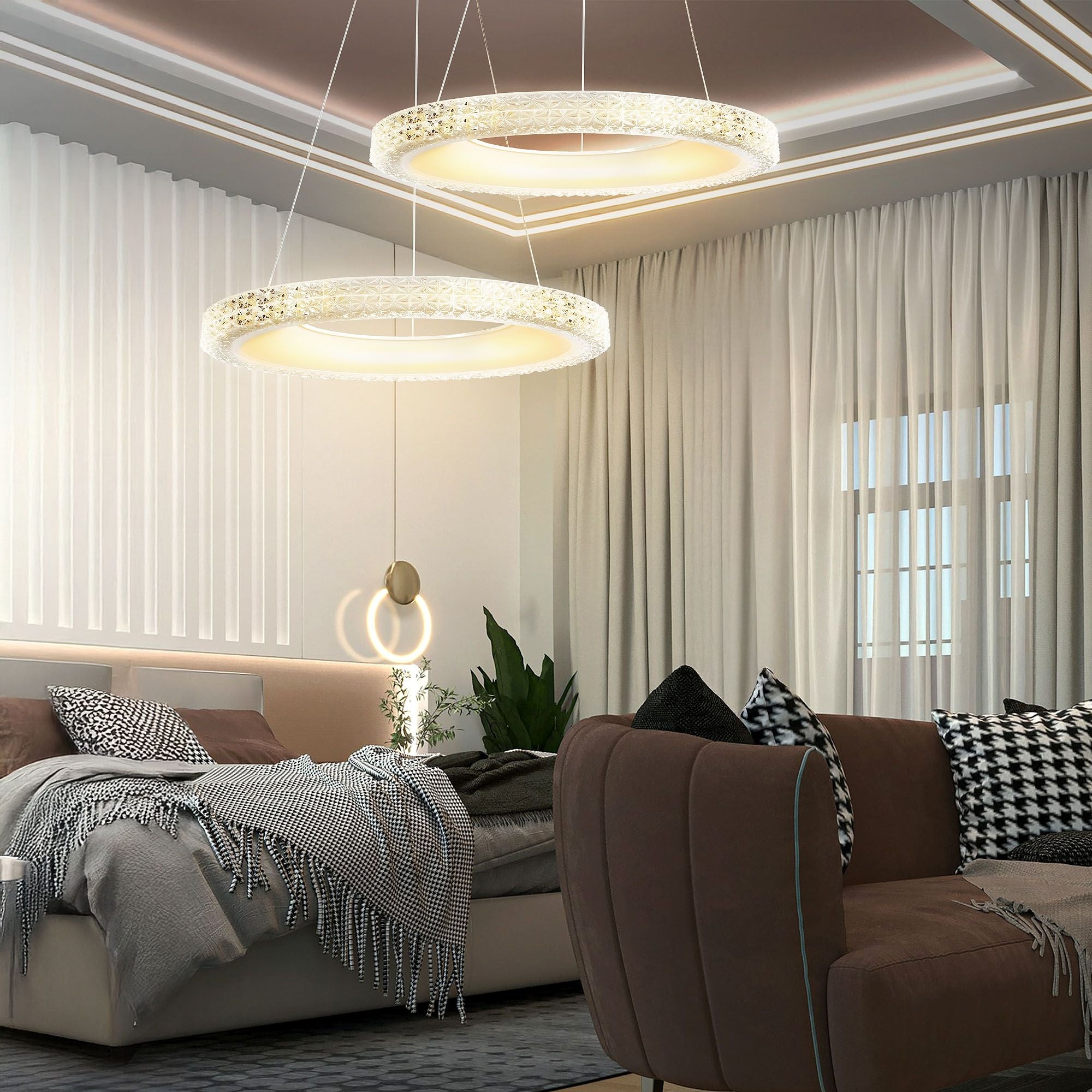 Lampa Wisząca Led Ms002-cp Różowe Złoto 60cm  9
