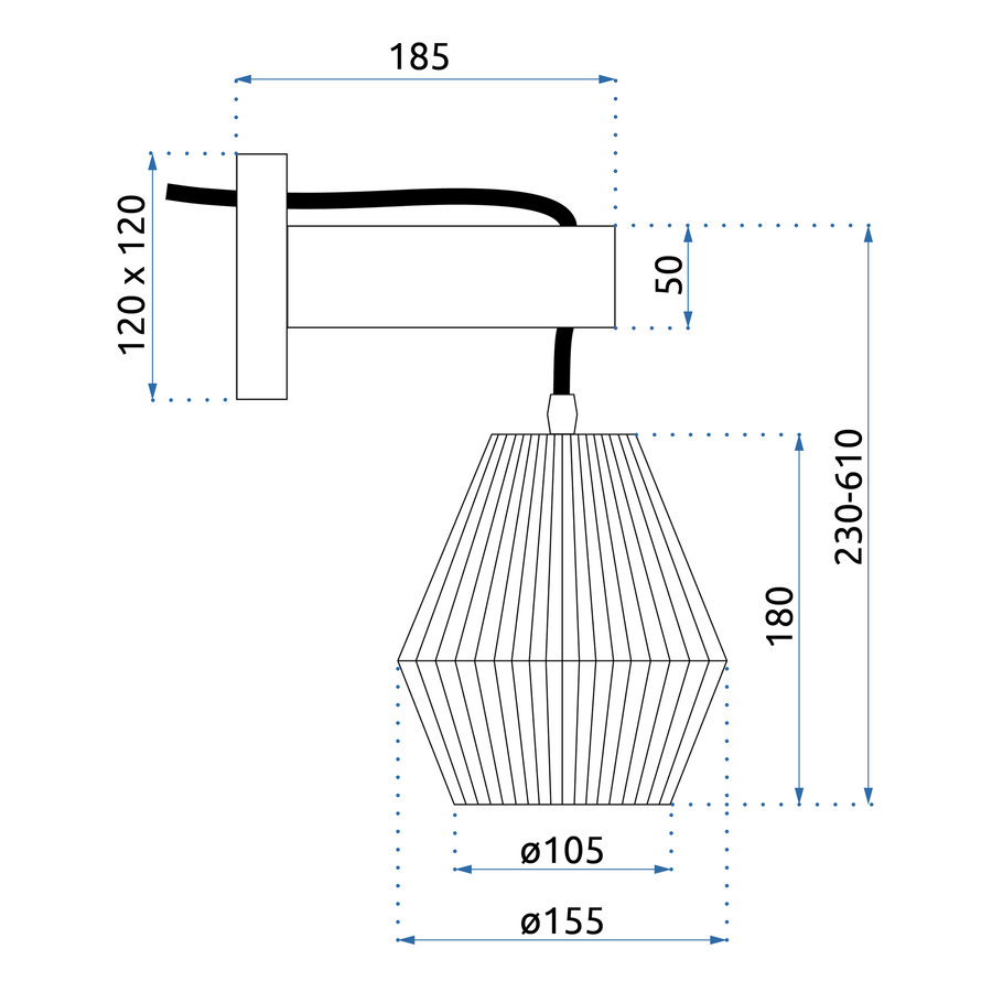 LAMPA ŚCIENNA KINKIET APP1149-1W Wood