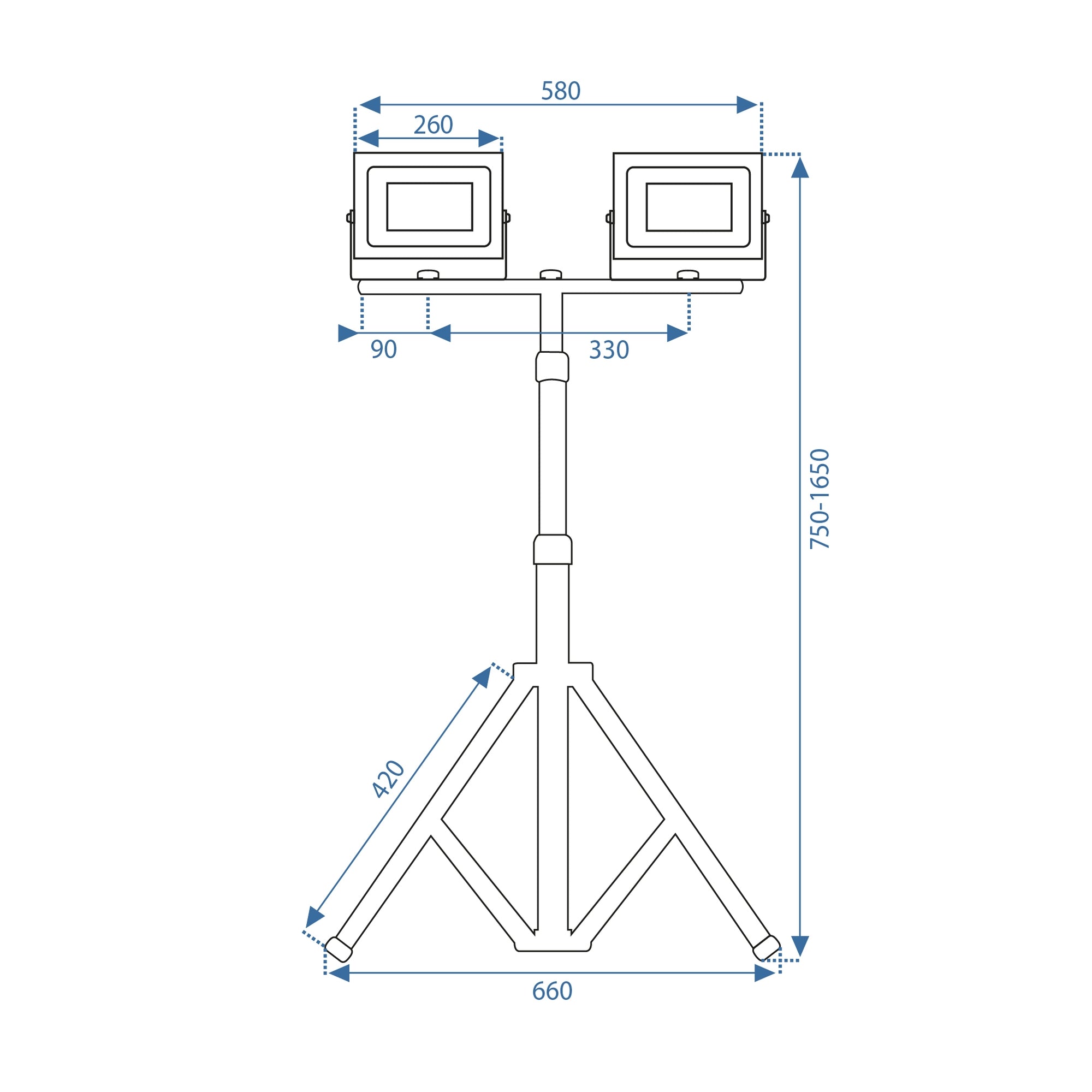 Halogen LED budowlany na statywie RSL006-2x100N  10