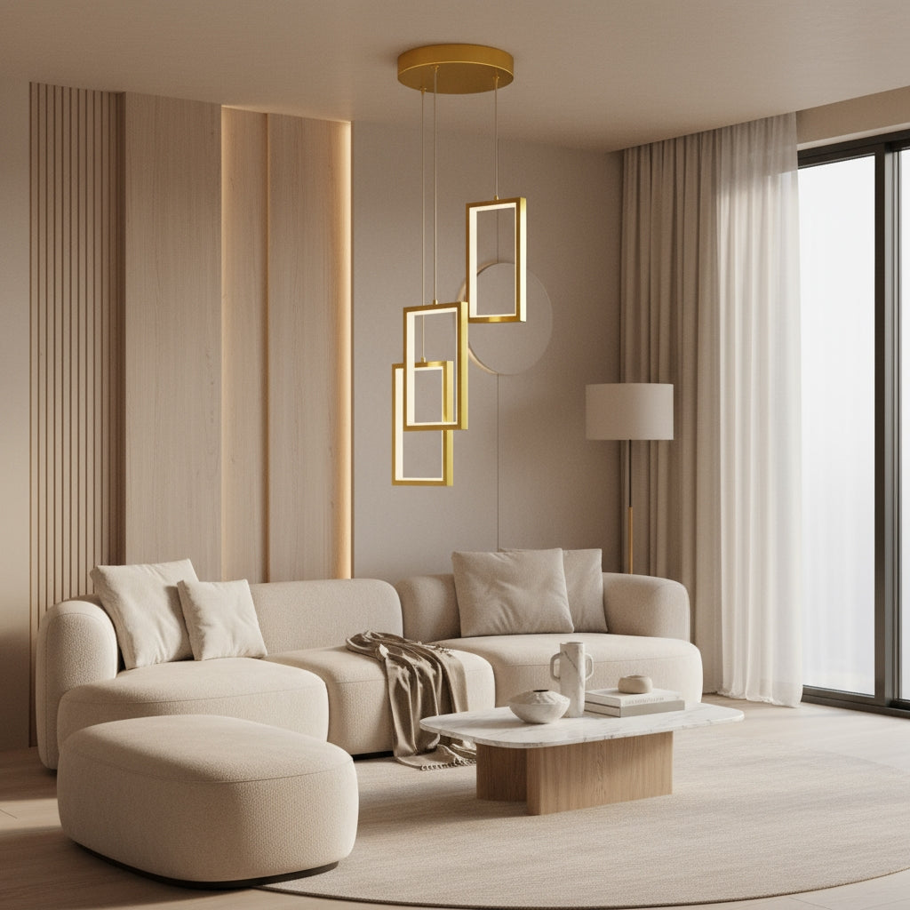 Lampa Sufitowa Wisząca Led Lhj088-3cp Złota  2