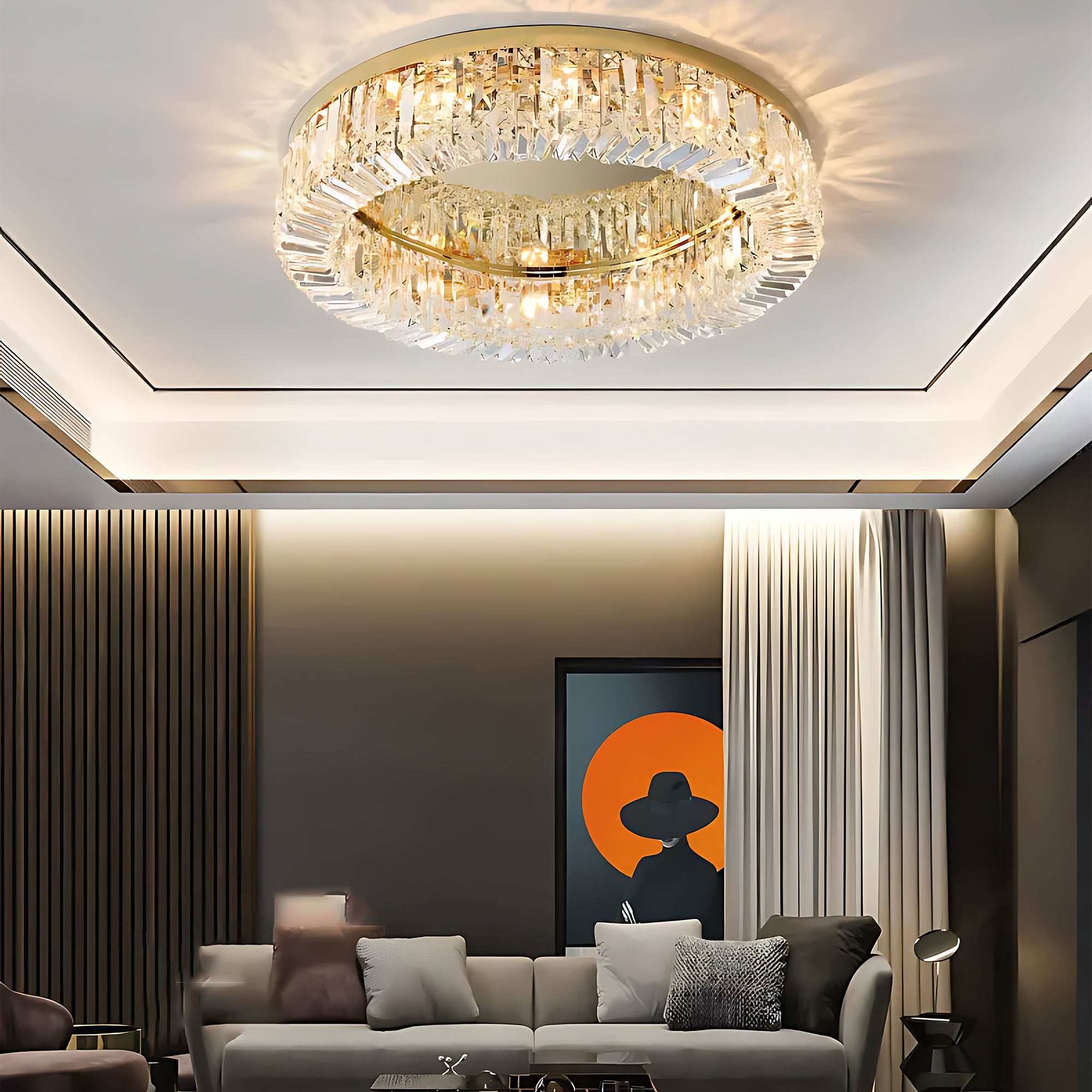 LAMPA KRYSZTAŁOWA PLAFON APP1728-6C 50 cm ZŁOTA  11