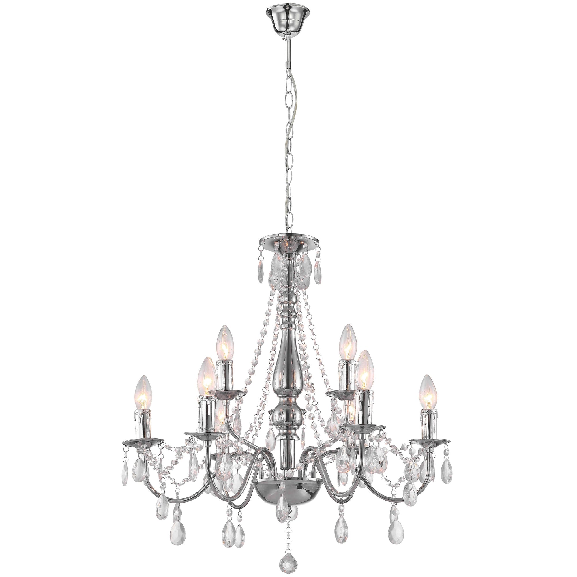 Lampa Sufitowa Wisząca Ebt016-9cp Chrom  7