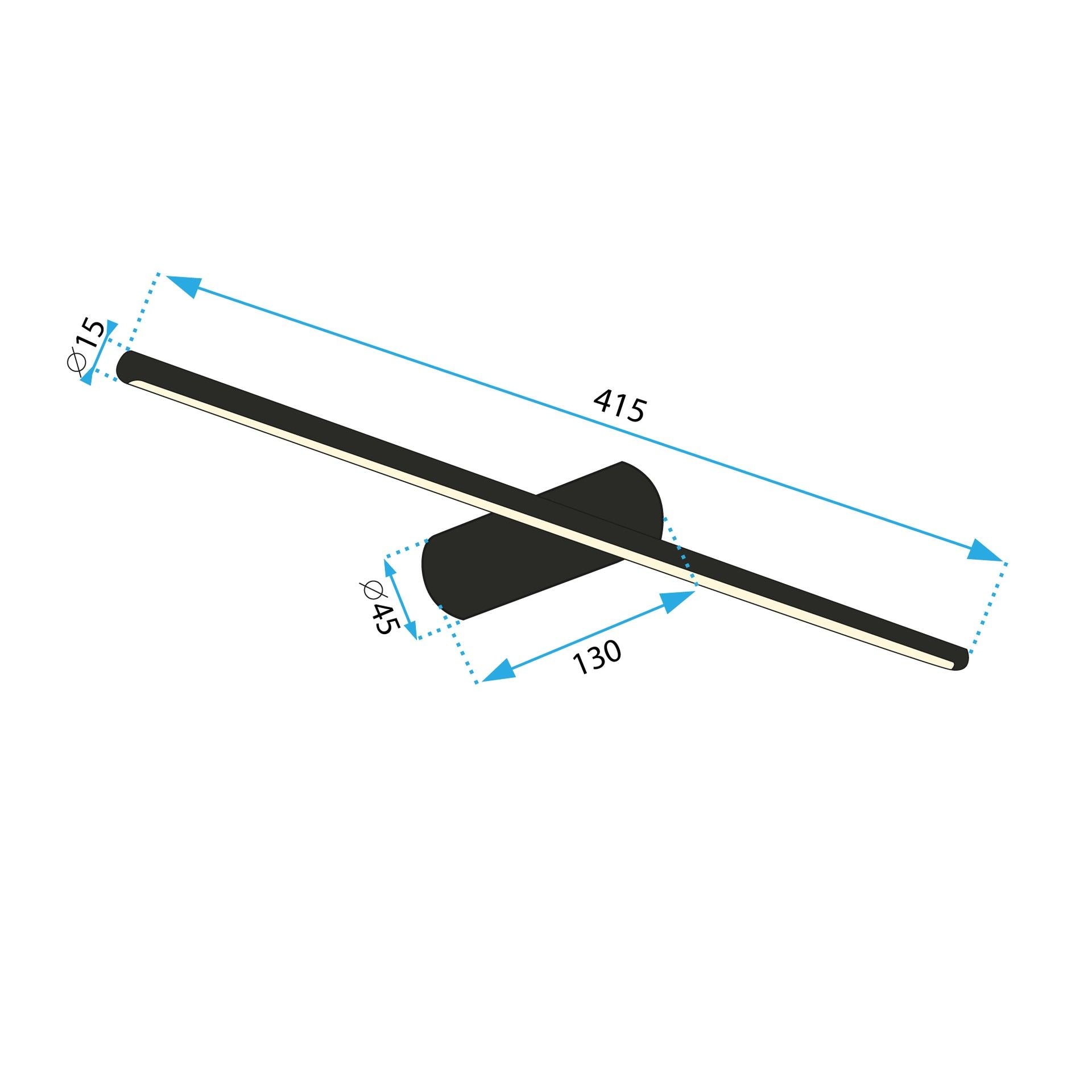KINKIET ŁAZIENKOWY LED 40CM APP1341-W Black