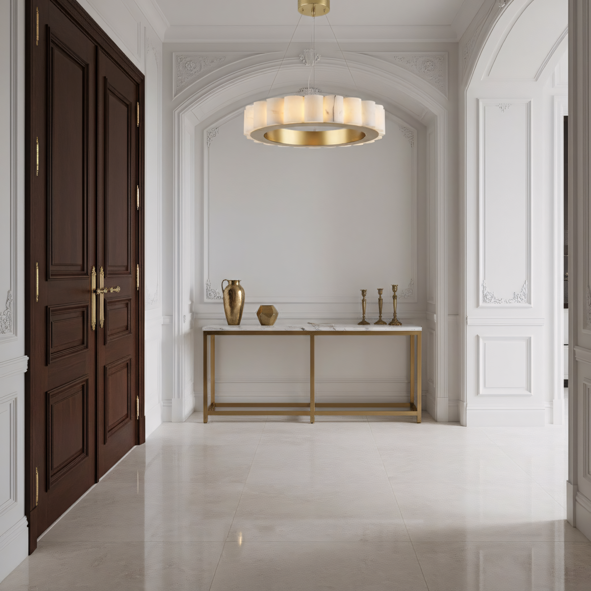 LAMPA SUFITOWA WISZĄCA LED APP1801-CP Brush Gold  5