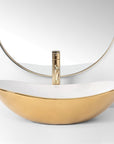 Umywalka nablatowa Rea Royal Gold/White