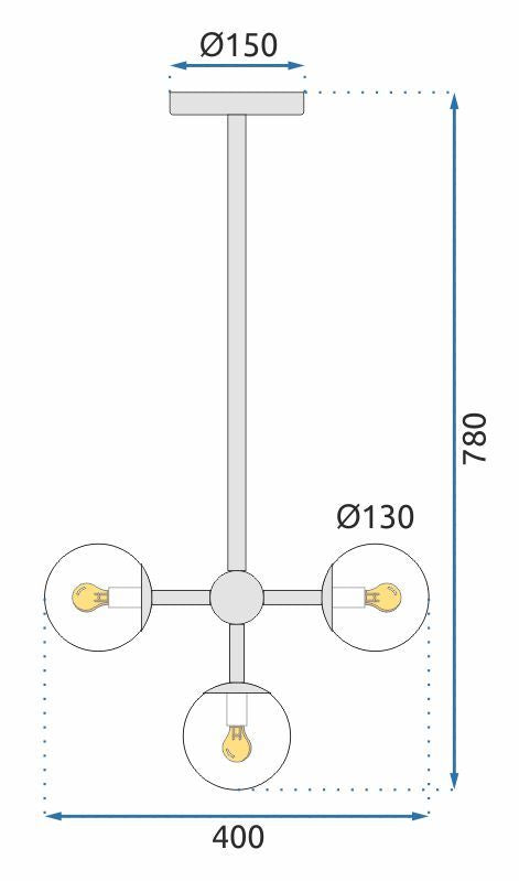 Lampa wisząca sufitowa 4 kule APP268-4C