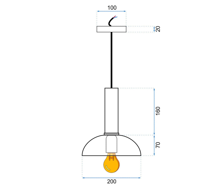 Lampa wisząca OSTI C  APP126-1CP Niebieska