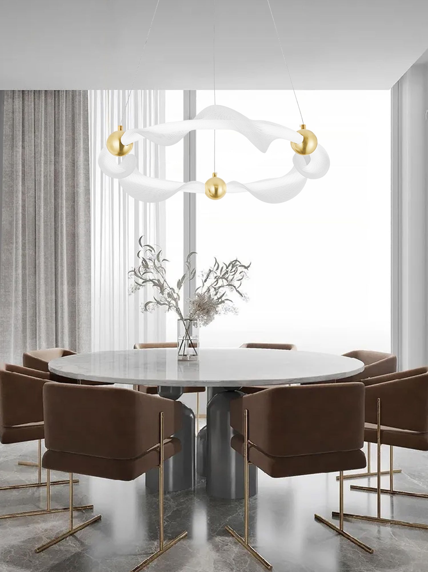 Lampa Wisząca Led G010-cp Biały/złoty  4
