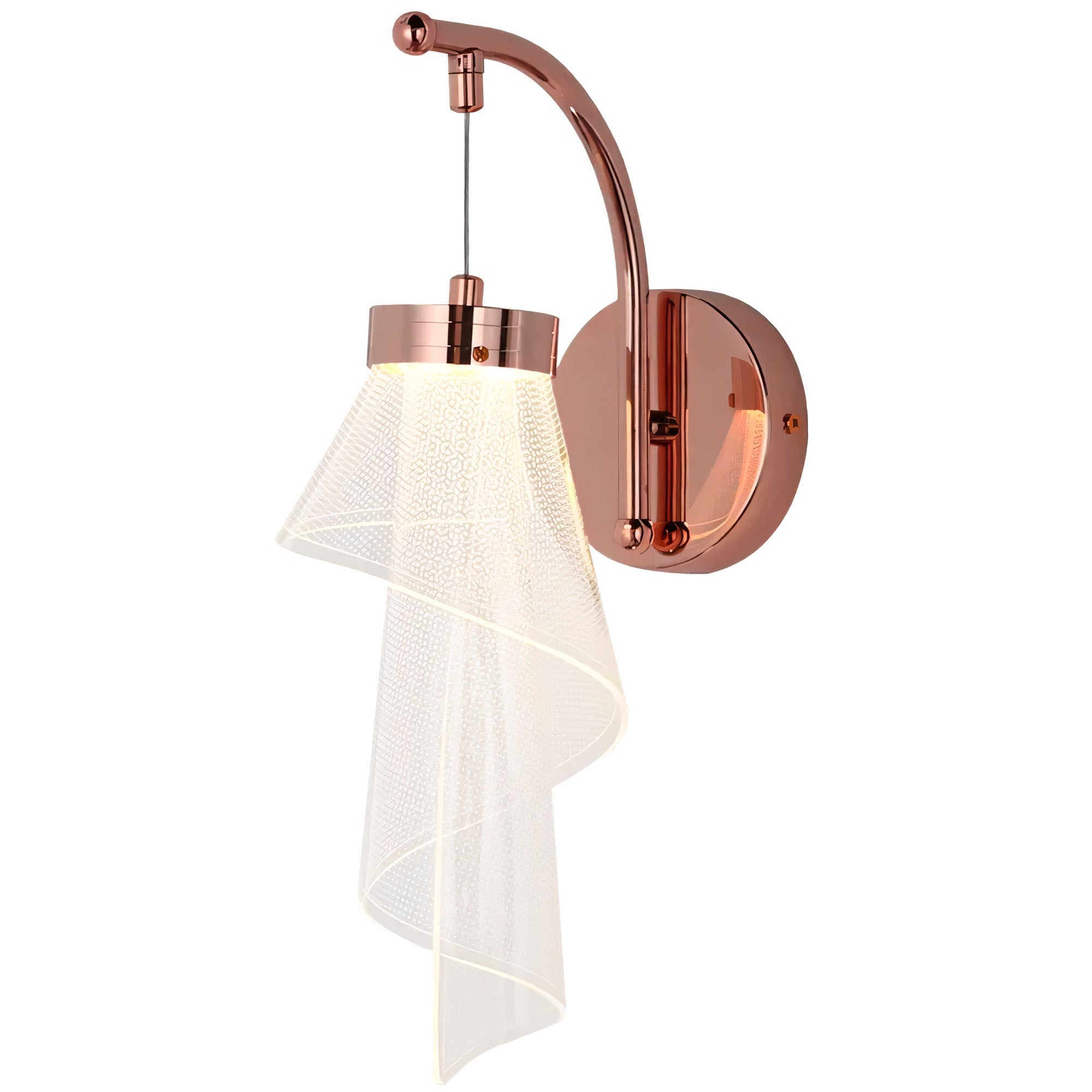 Lampa Ścienna Kinkiet APP1766-1W Różowe Złoto  1