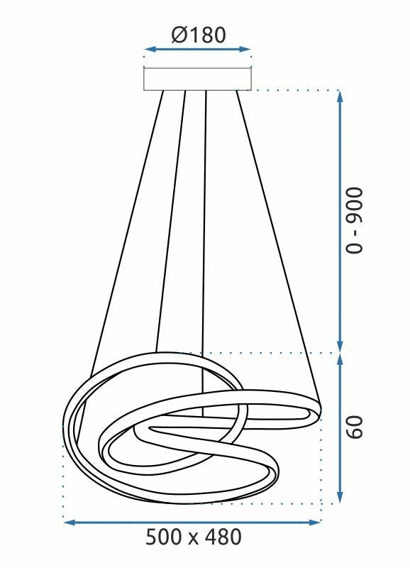 Lampa Sufitowa Wisząca Led G006-cp Czarna + Pilot  6