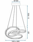 Lampa Sufitowa Wisząca Led G006-cp Czarna + Pilot  6