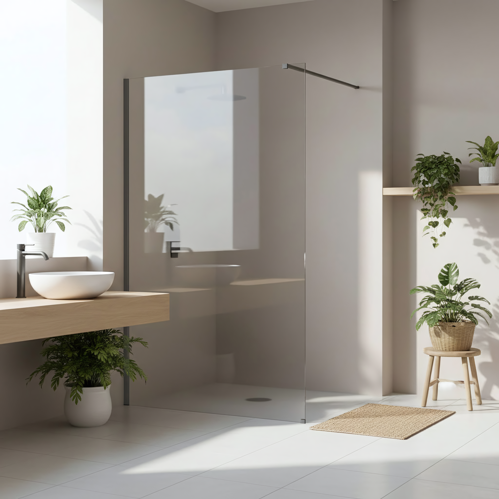 Kabina prysznicowa Walk-In Rea Flexi Transparent / Tytan 120  1