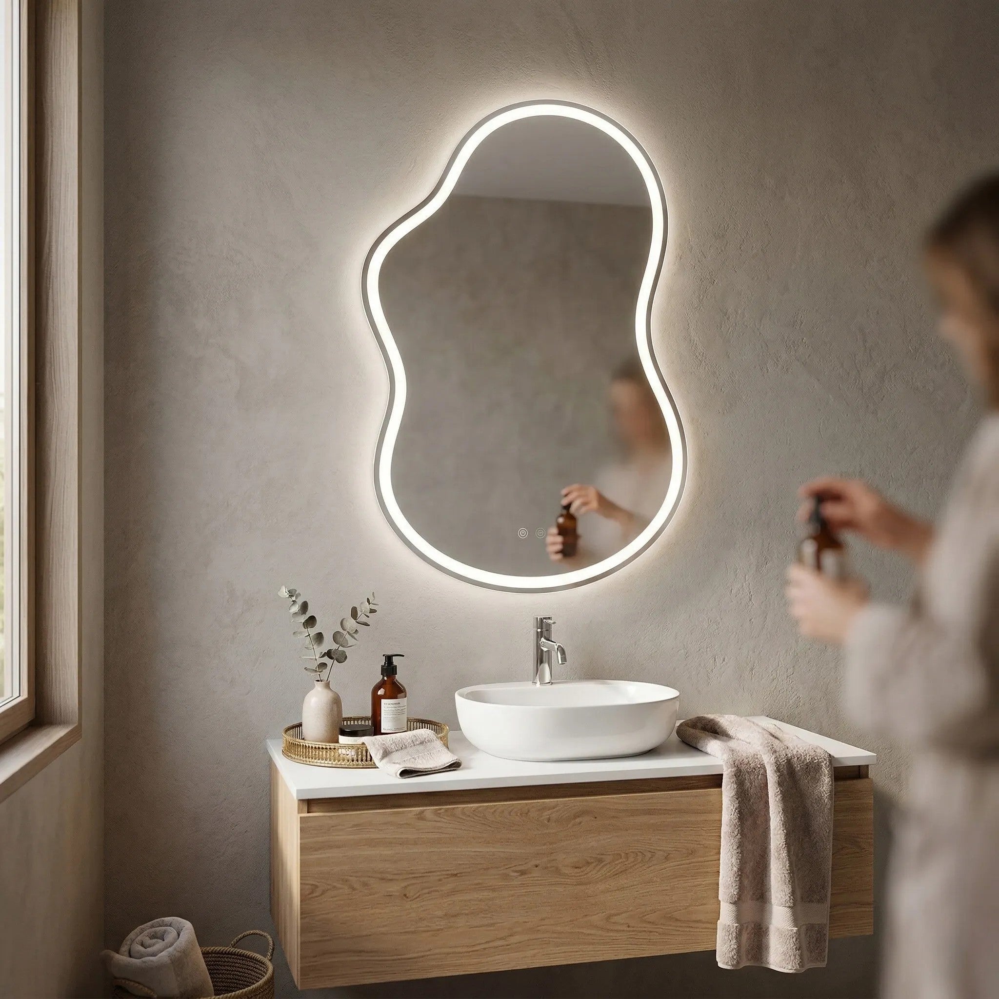 LUSTRO ŚCIENNE LED UNO 80x55 cm  3