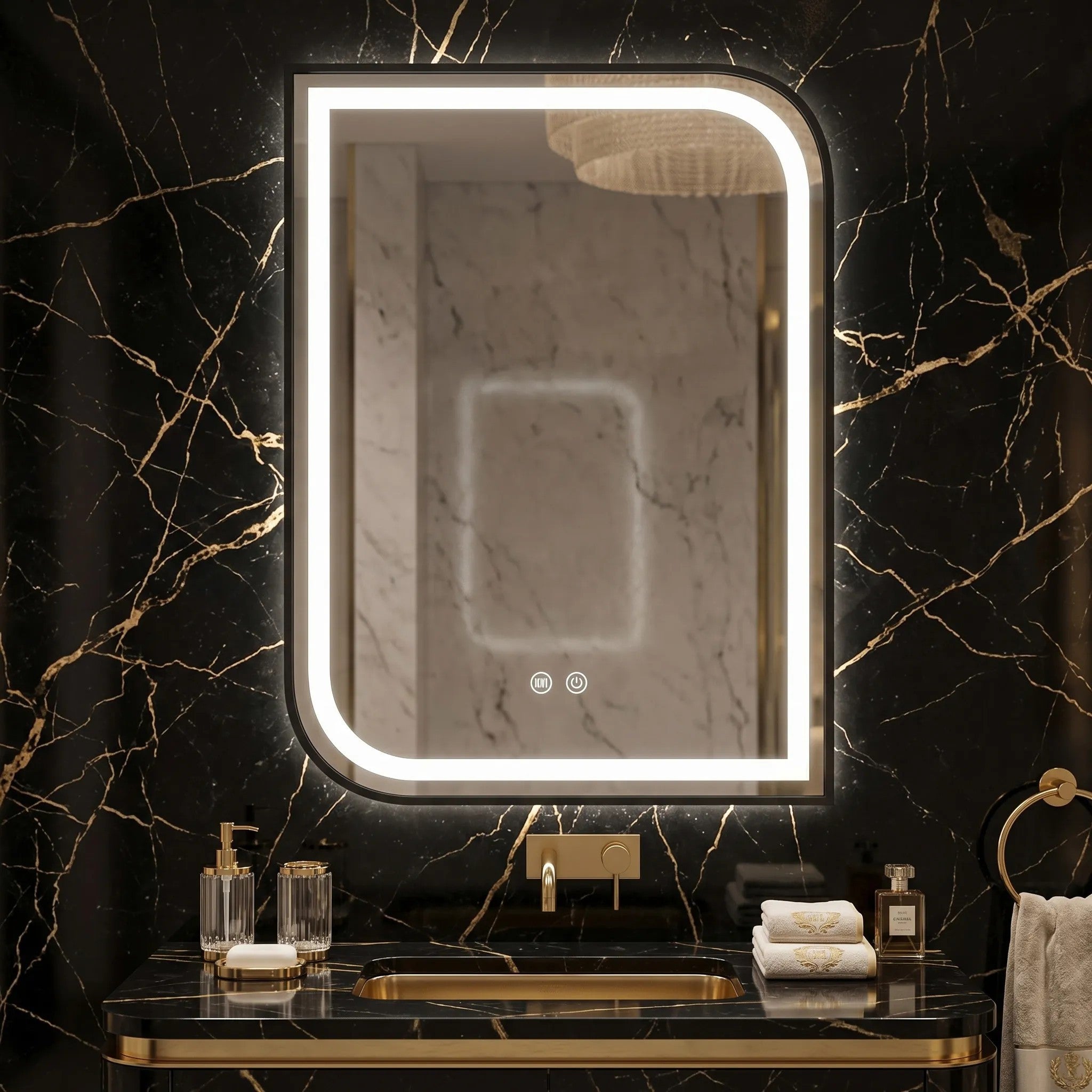 Lustro ścienne LED ZONE 80X60 Czarny  3