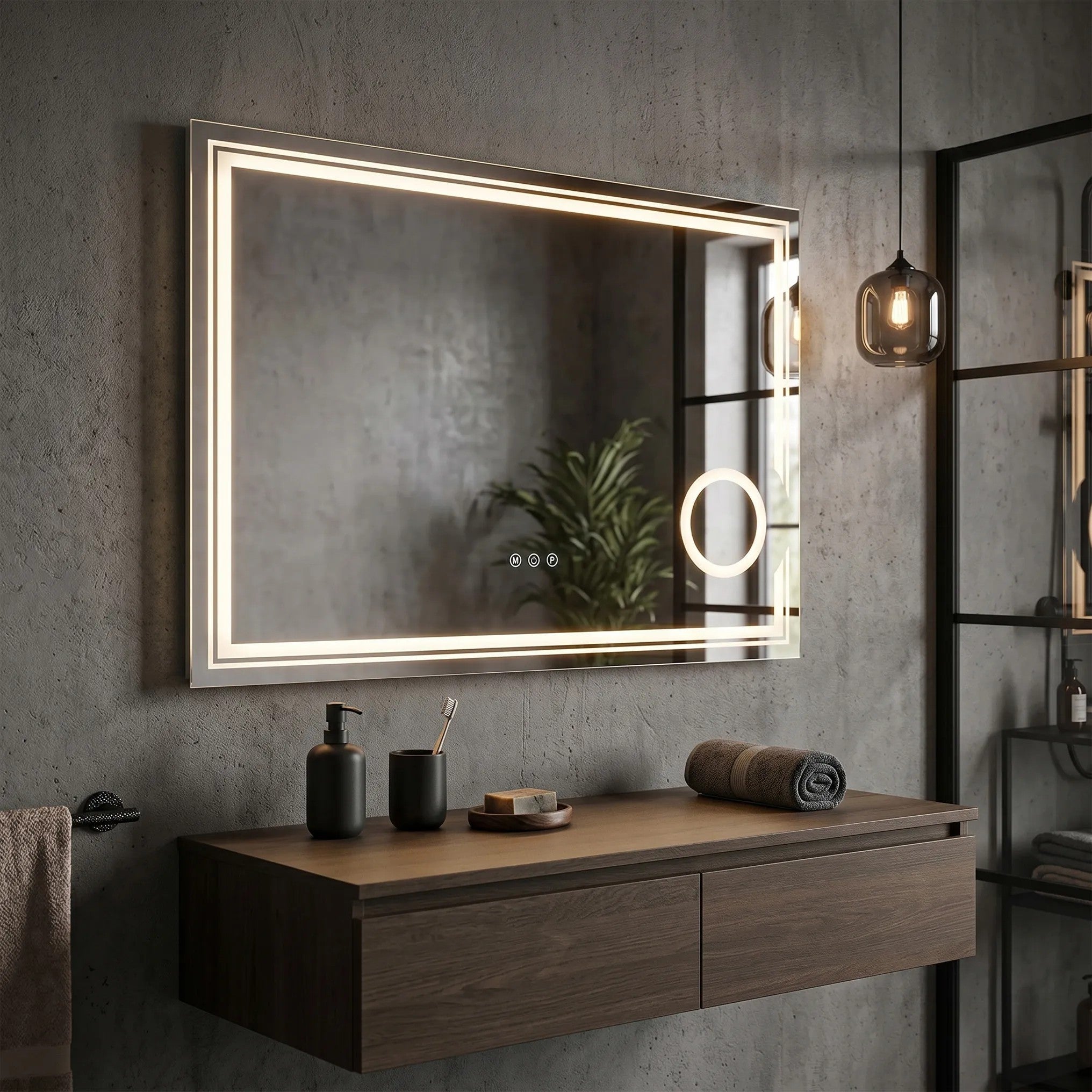 Lustro ścienne LED 80x60cm HAVEN  3