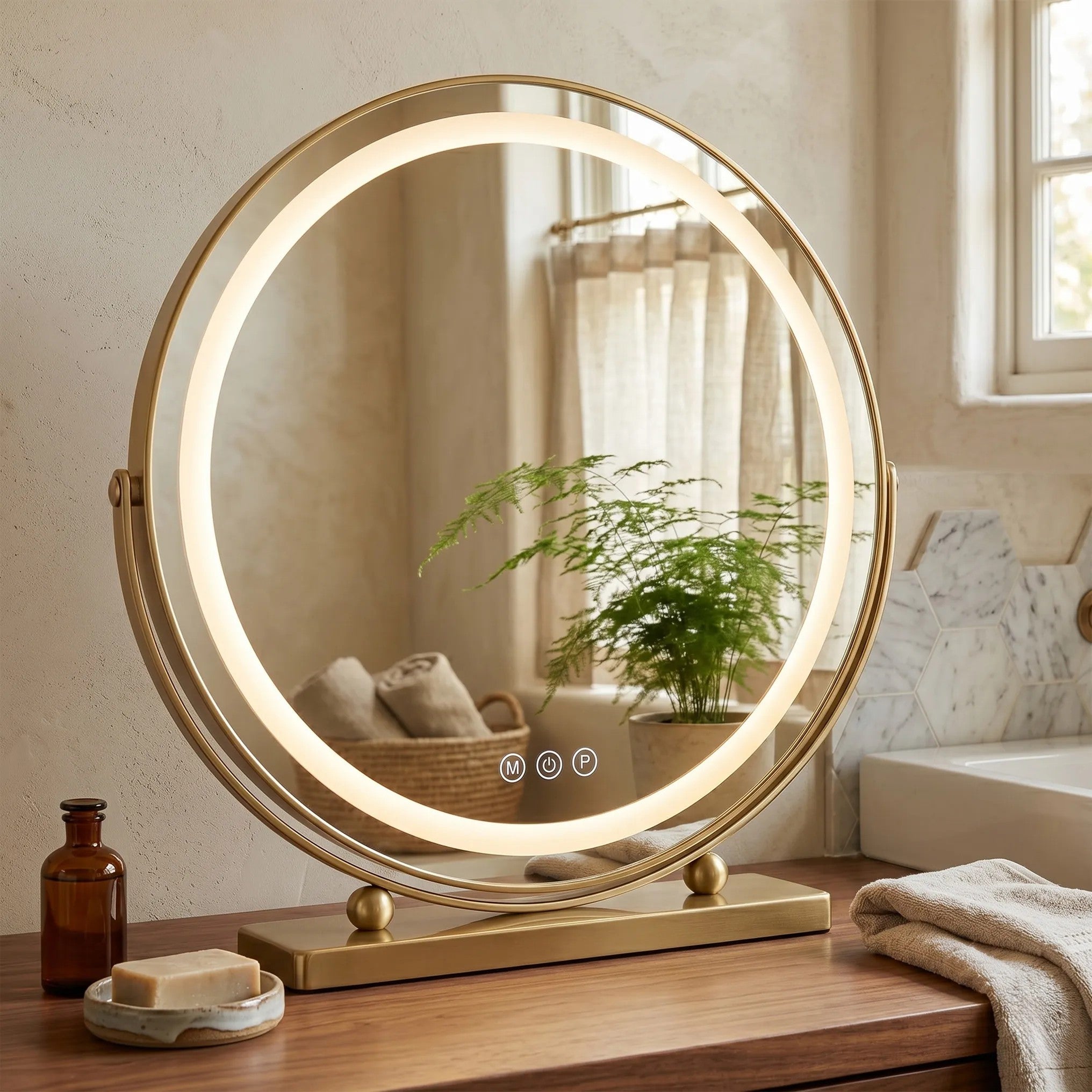 Lustro LED MAKE-UP L.Gold 50 cm  3