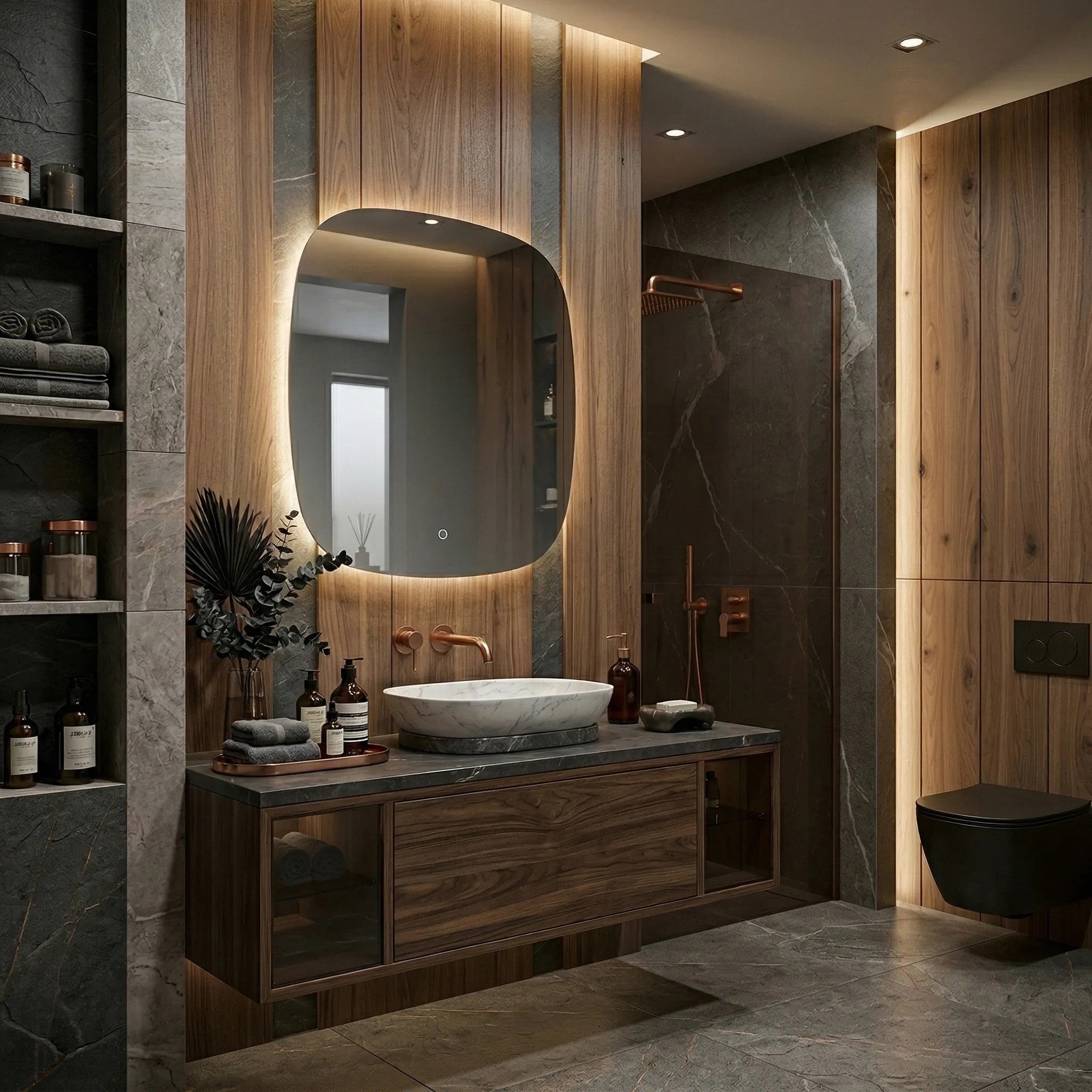 Lustro ścienne LED 70x70cm TOP  3