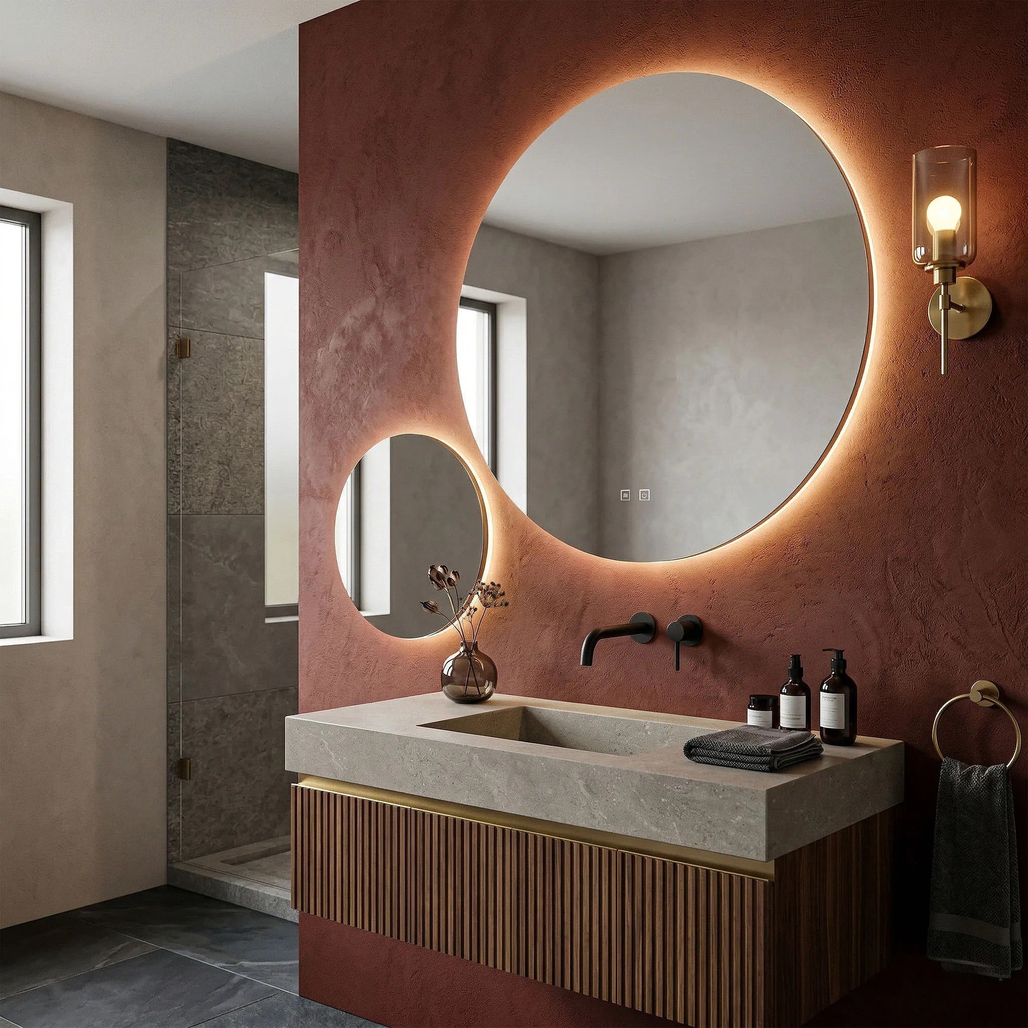 LUSTRO ŚCIENNE LED R-9045 90cm + 45cm  3