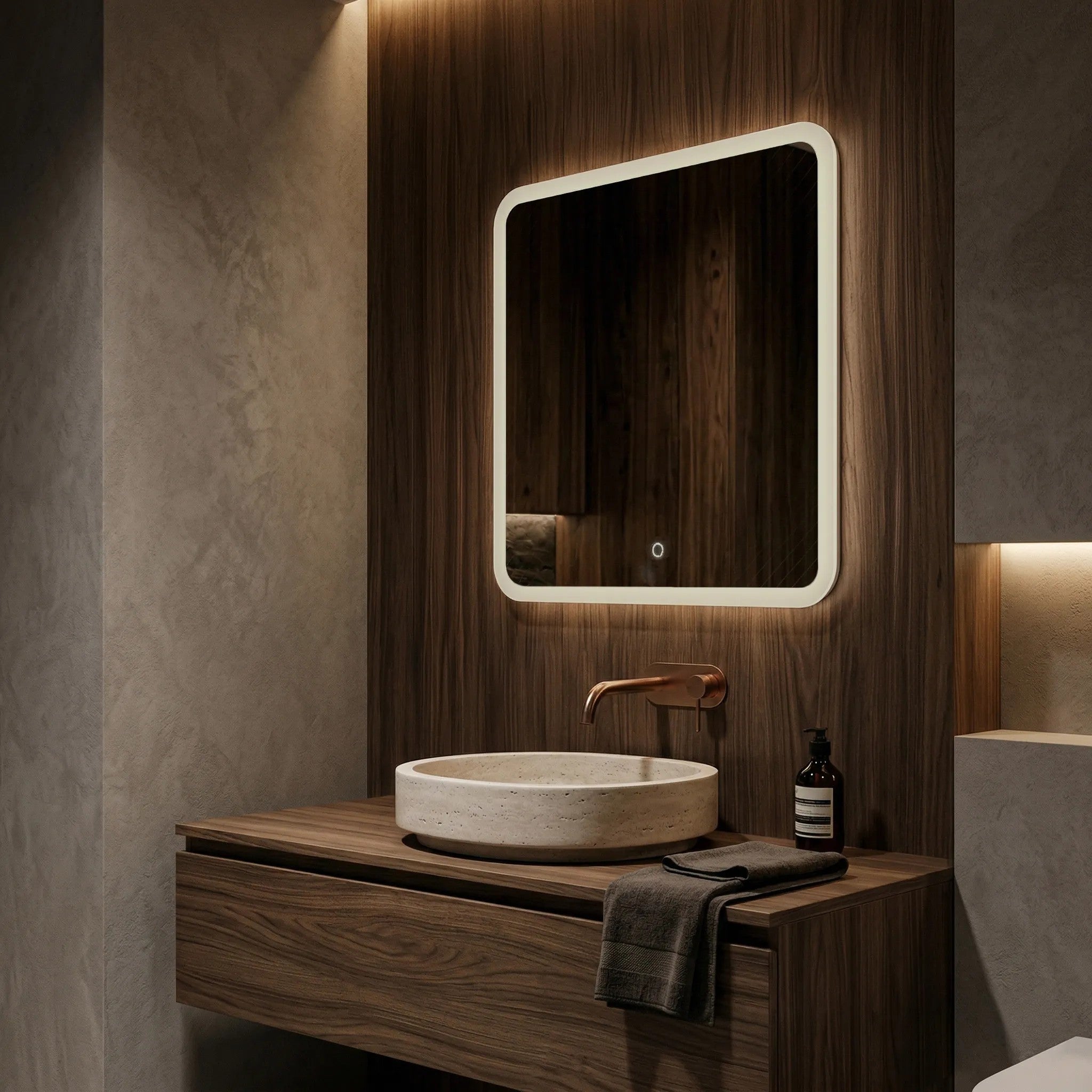 Lustro ścienne LED 70x70cm TOP-2  3
