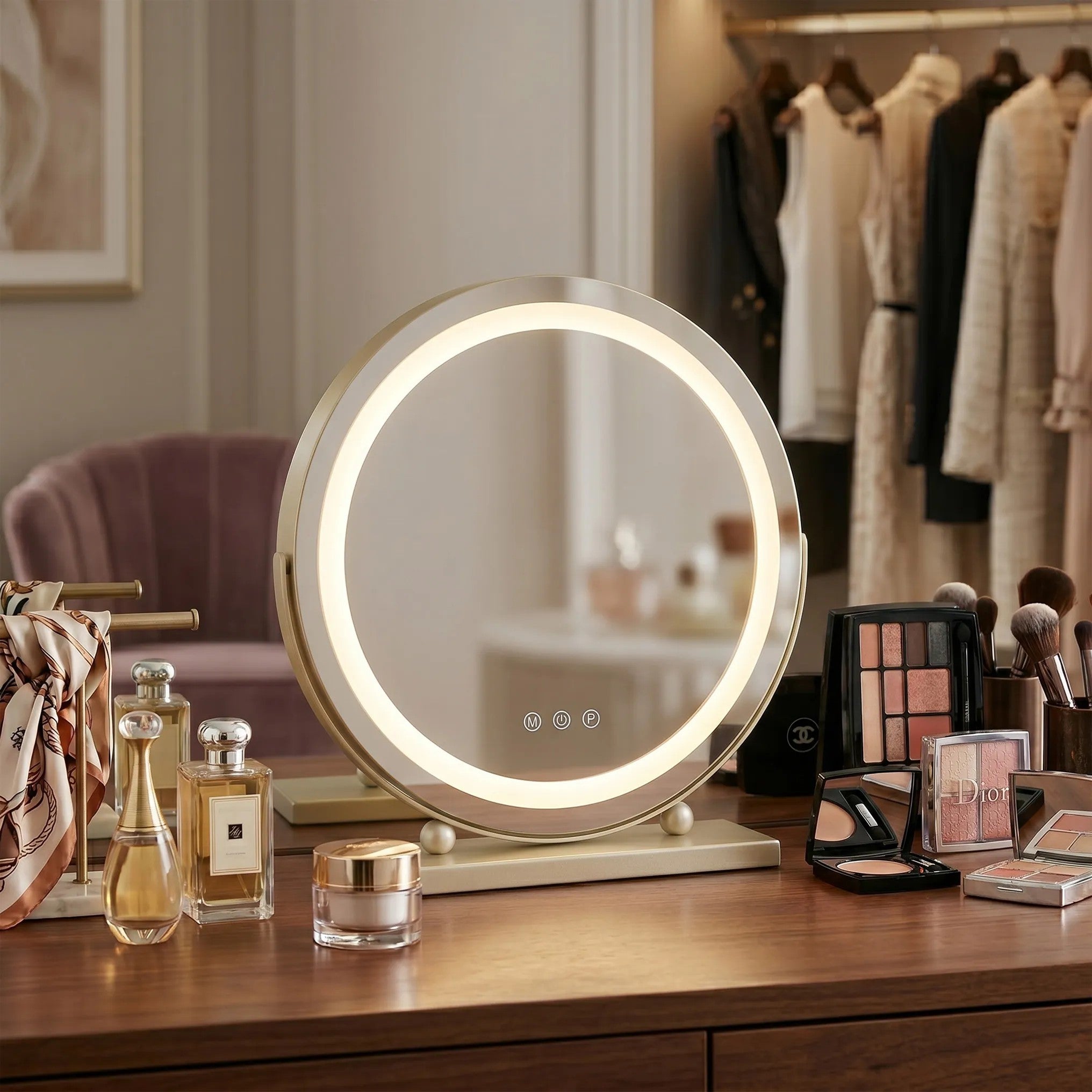 Lustro LED MAKE-UP L.Gold 40 cm  3