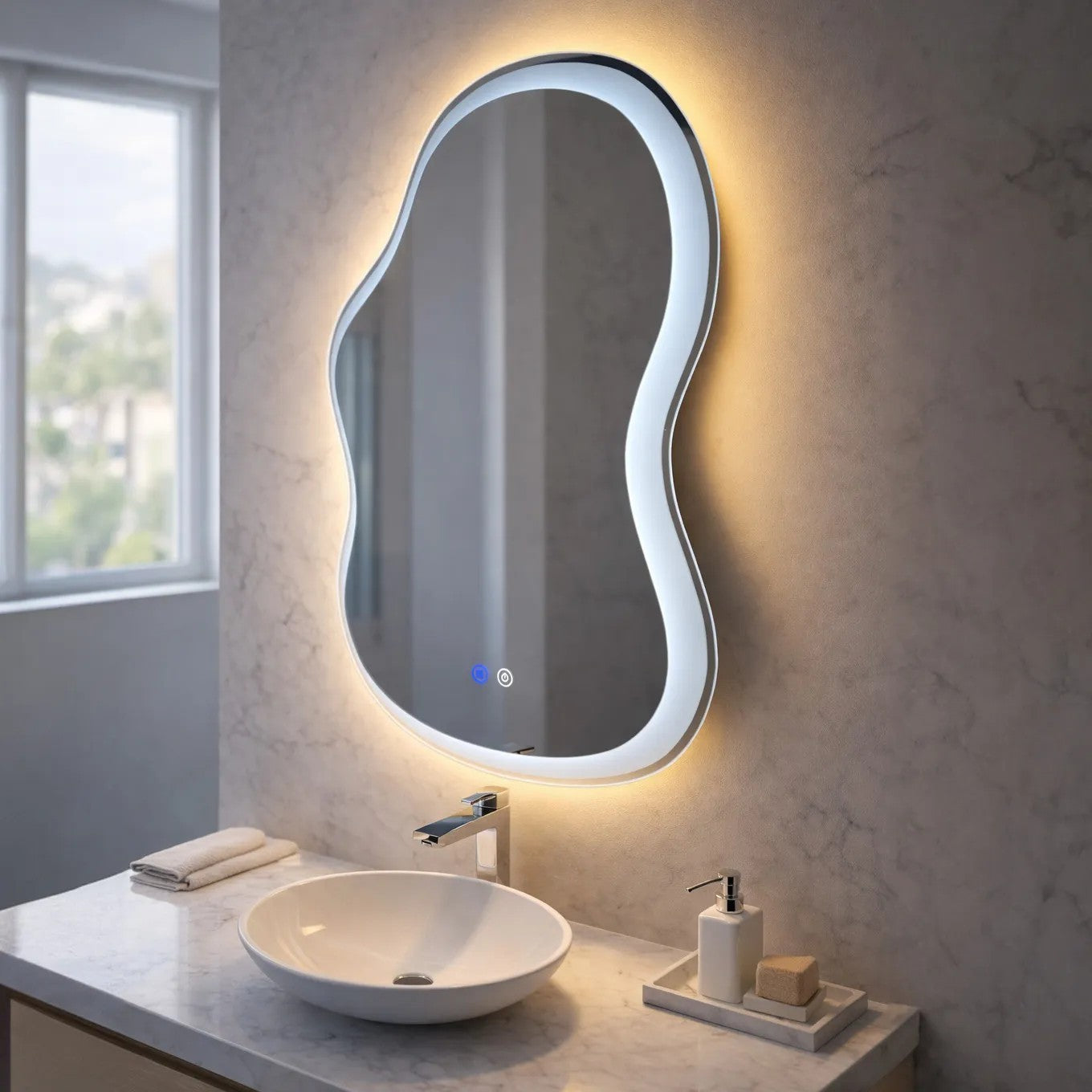 LUSTRO ŚCIENNE LED UNO DOUBLE 80x55 cm  3