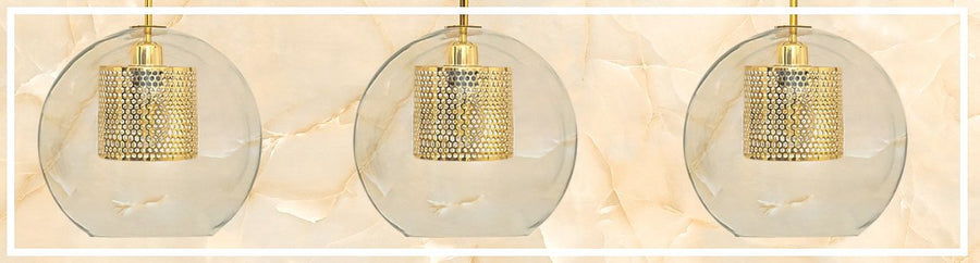 Lampa wisząca szklana loft APP554-1CP 20cm Złota