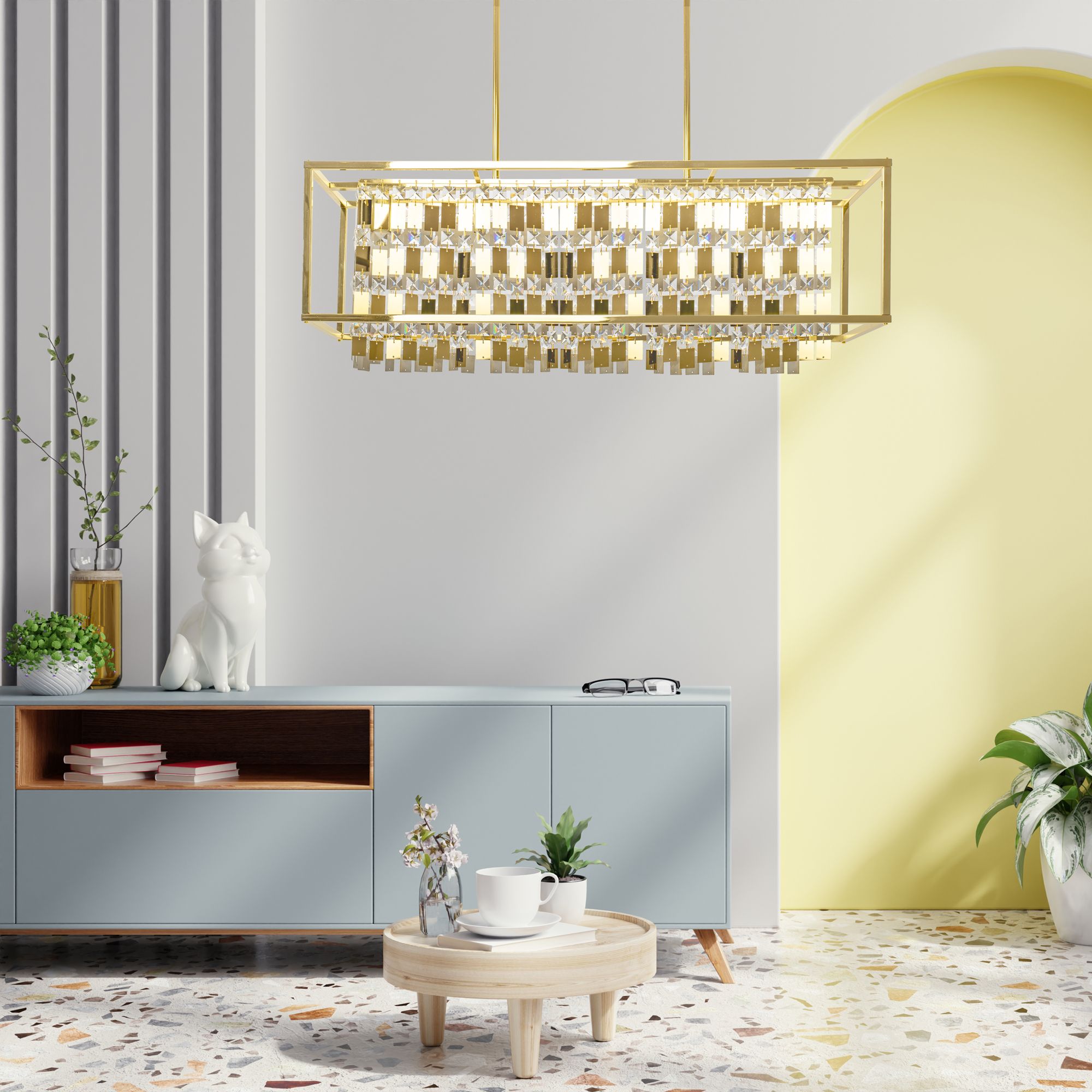 LAMPA KRYSZTAŁOWA WISZĄCA APP1113-4CP ZŁOTA