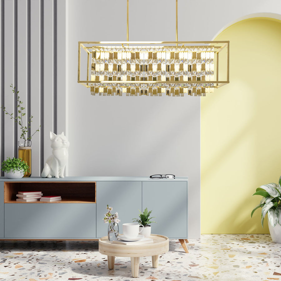 LAMPA KRYSZTAŁOWA WISZĄCA APP1113-4CP ZŁOTA