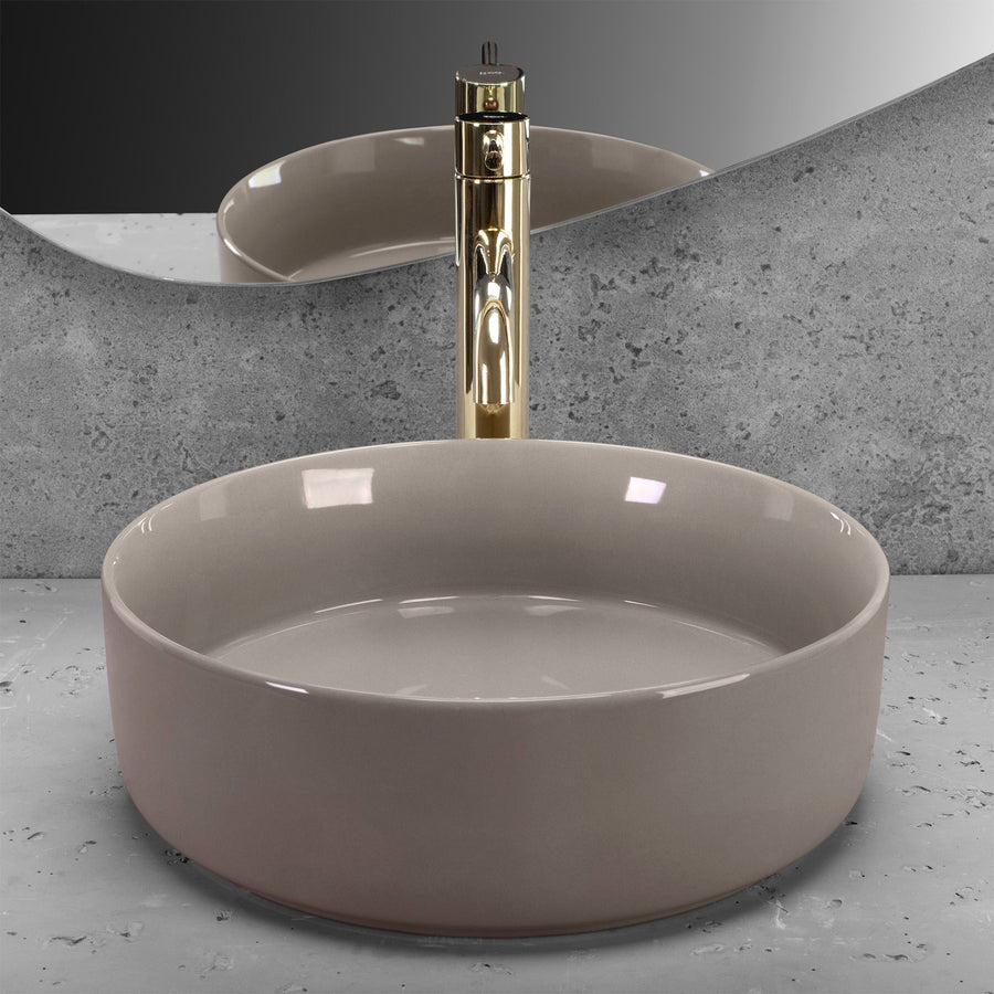 Umywalka nablatowa Rea Sami Beige Shiny  3