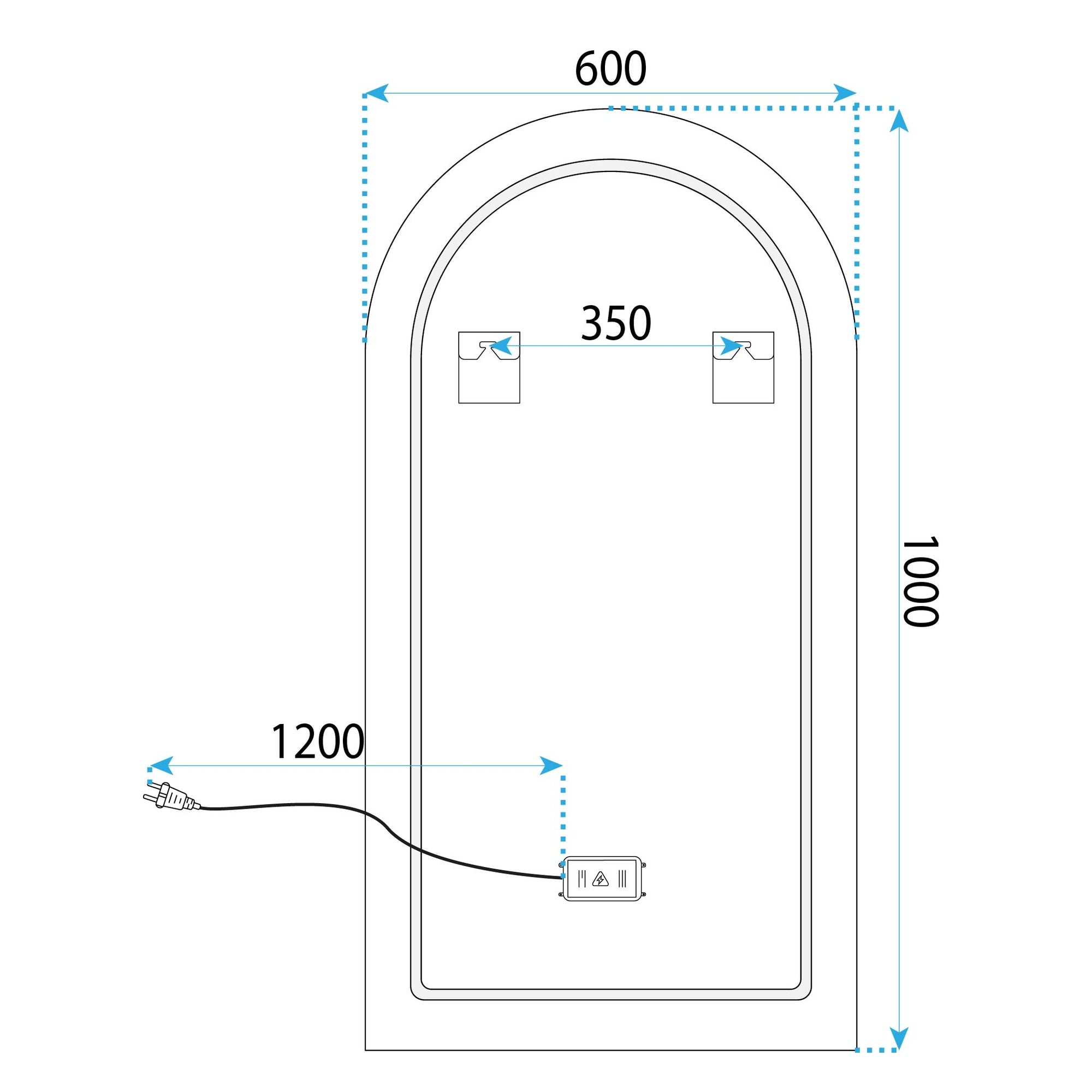LUSTRO ŚCIENNE LED 60x100cm DART GOLD  11