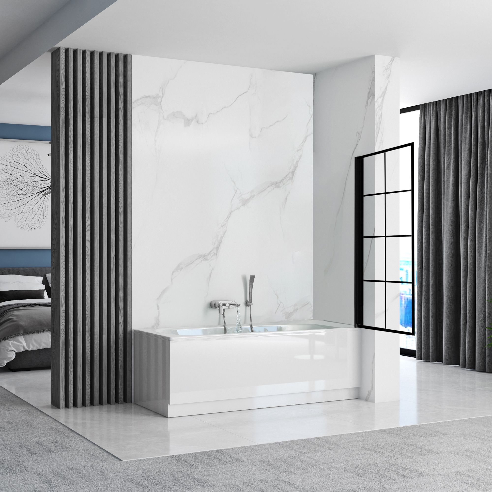 Parawan nawannowy Rea Lagos-1 Ruchomy 80 Black