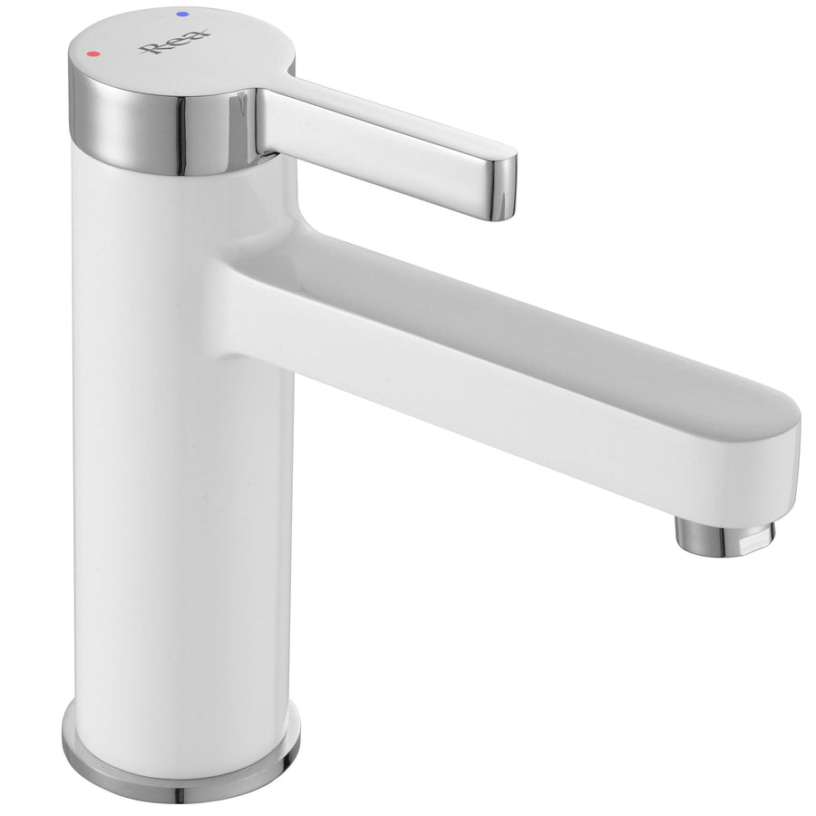 Bateria Umywalkowa REA POLO Biała-Chrom Niska