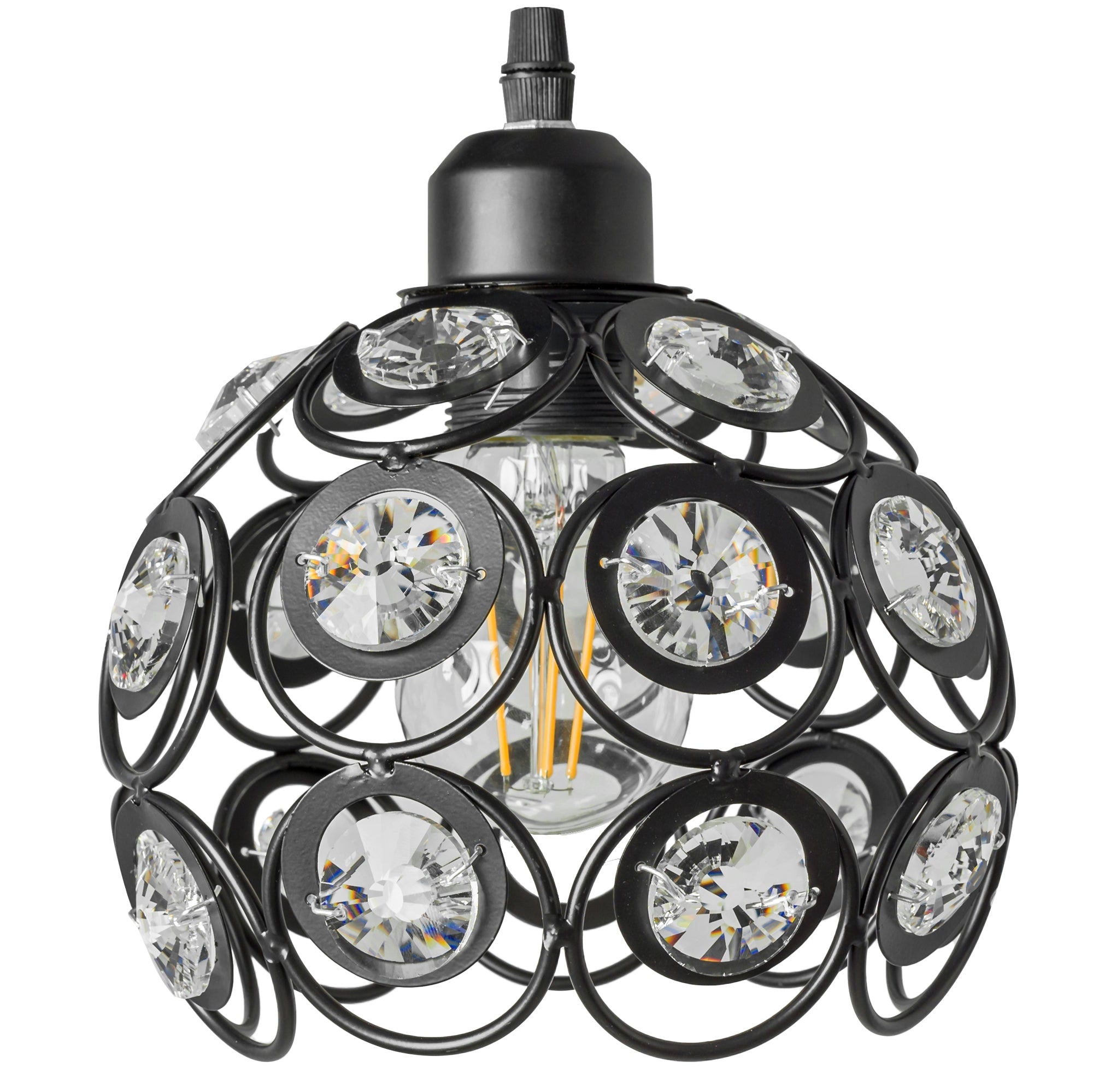 LAMPA WISZĄCA SUFITOWA KRYSZTAŁOWA APP206-1C Czarna  4