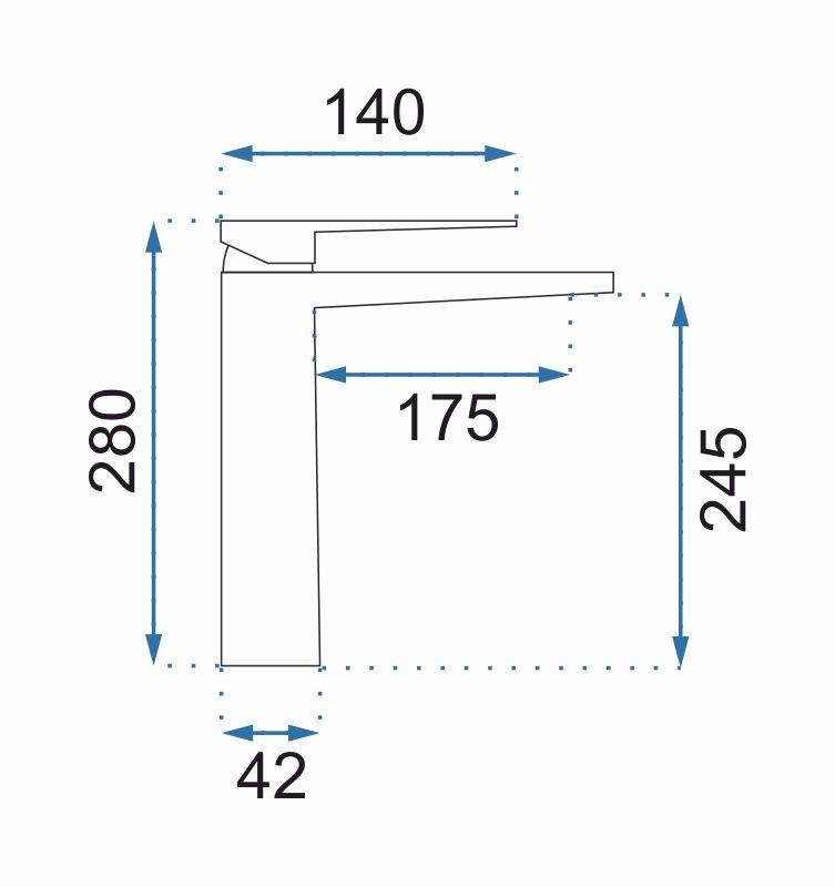 Bateria Umywalkowa REA PARKER Nikiel Szczotkowany INOX Wysoka
