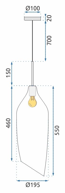 Lampa Sufitowa Szklana Modern APP892-1CP